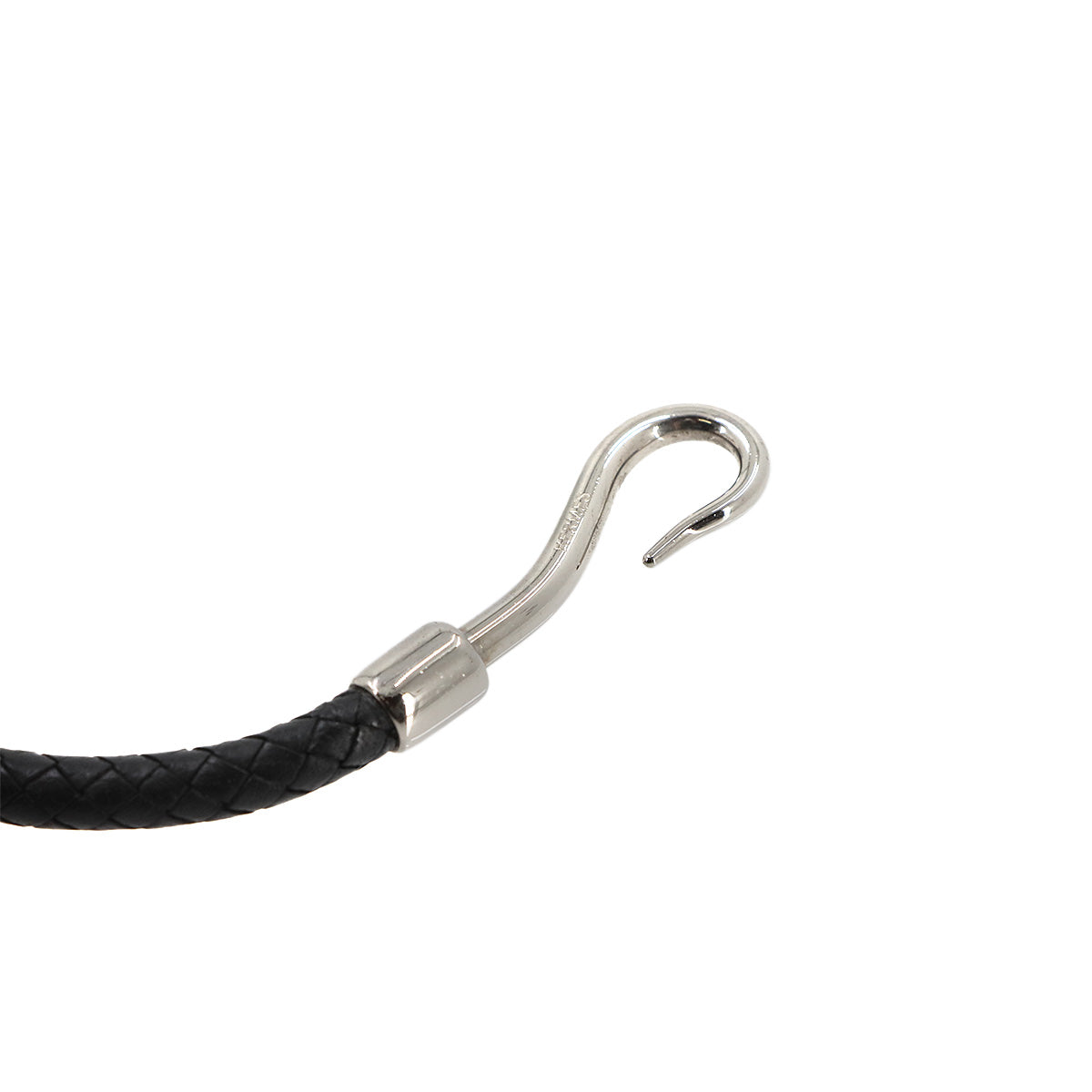 Jumbo H Bracelet Leather Black Silver Accessory