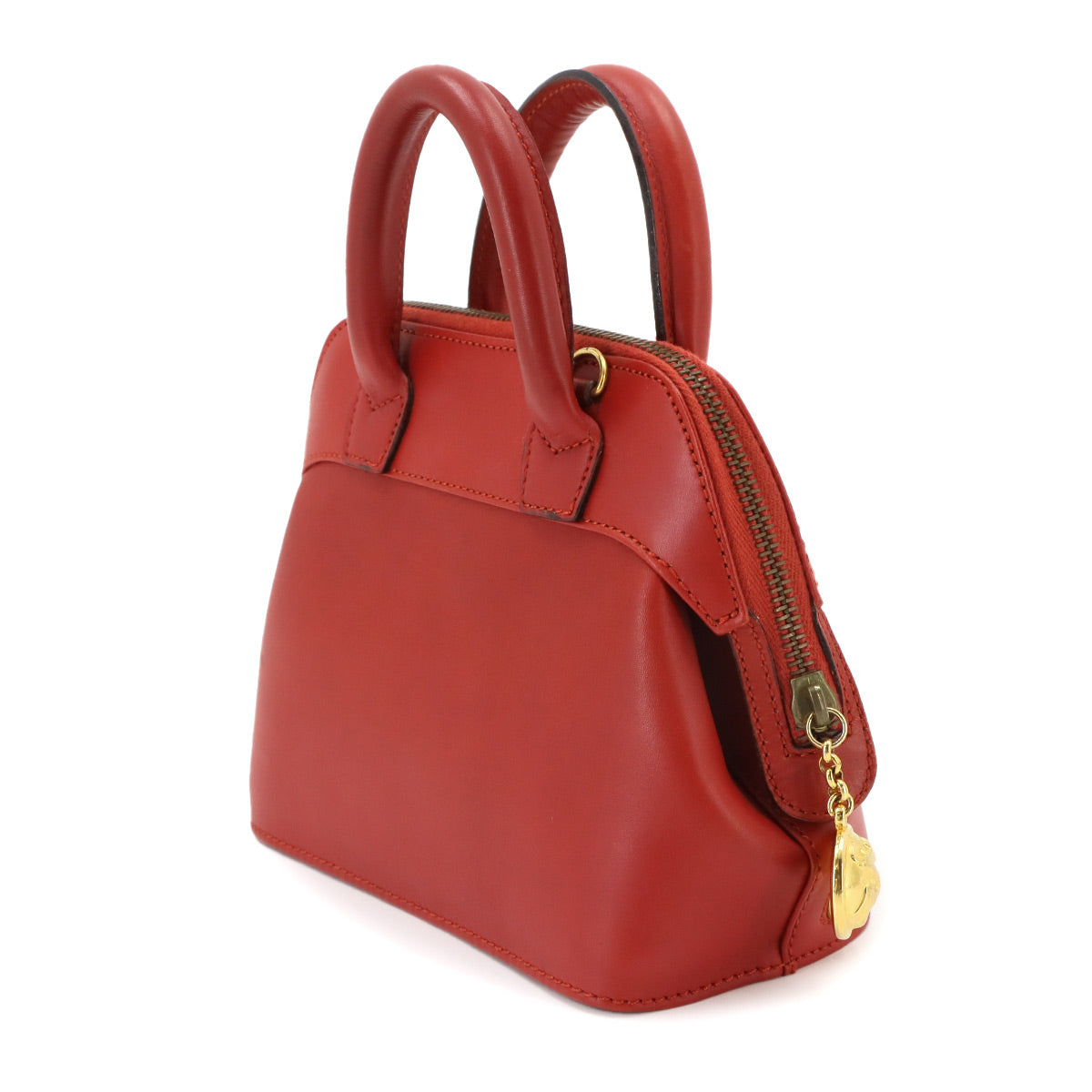 2way Hand Shoulder Bag Leather Red Purse