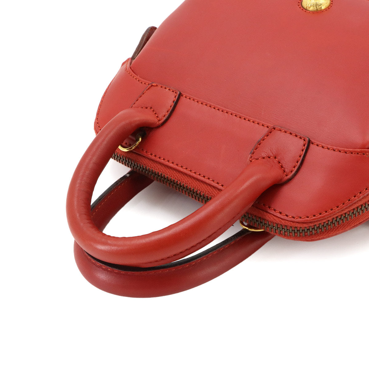 2way Hand Shoulder Bag Leather Red Purse