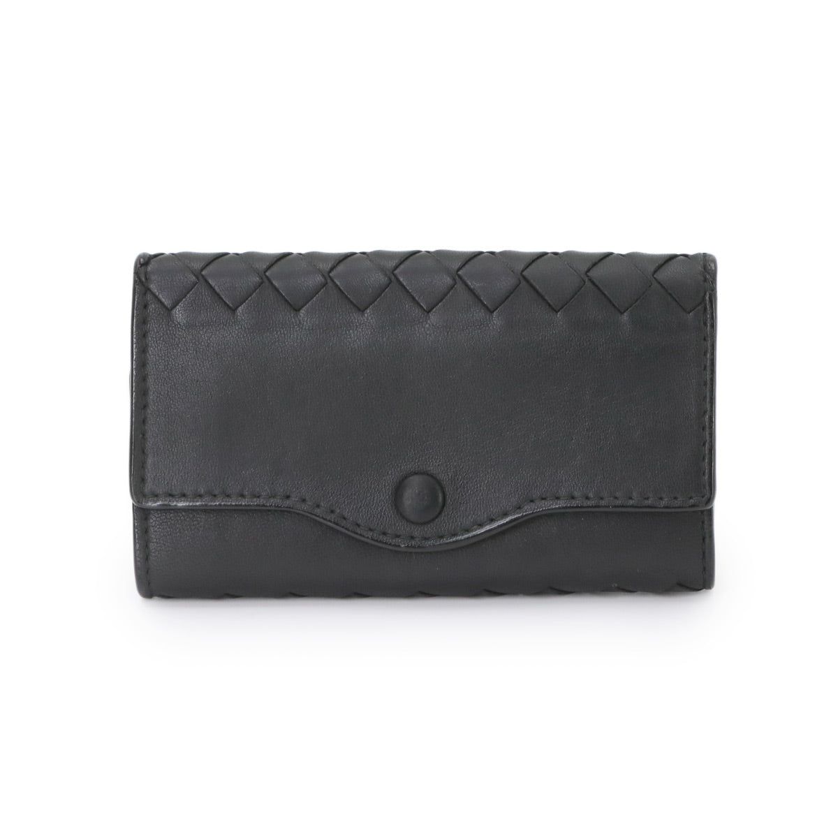 Intrecciato 6 Key Case Leather Black