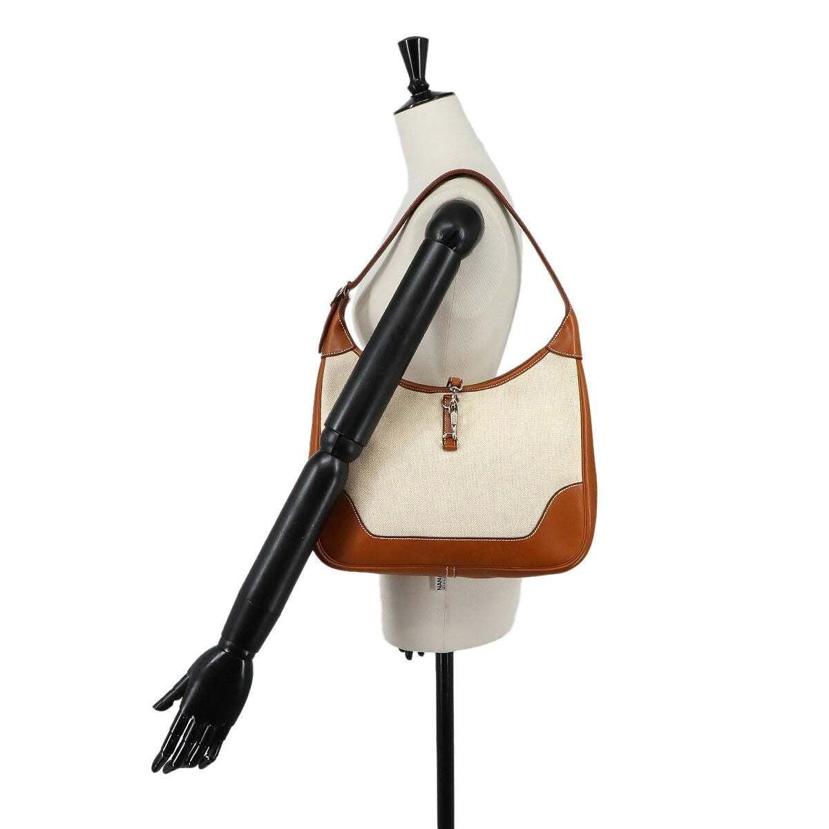 Trim 31 Shoulder Bag Toile H Veau Barenia Ecru Fauve Purse