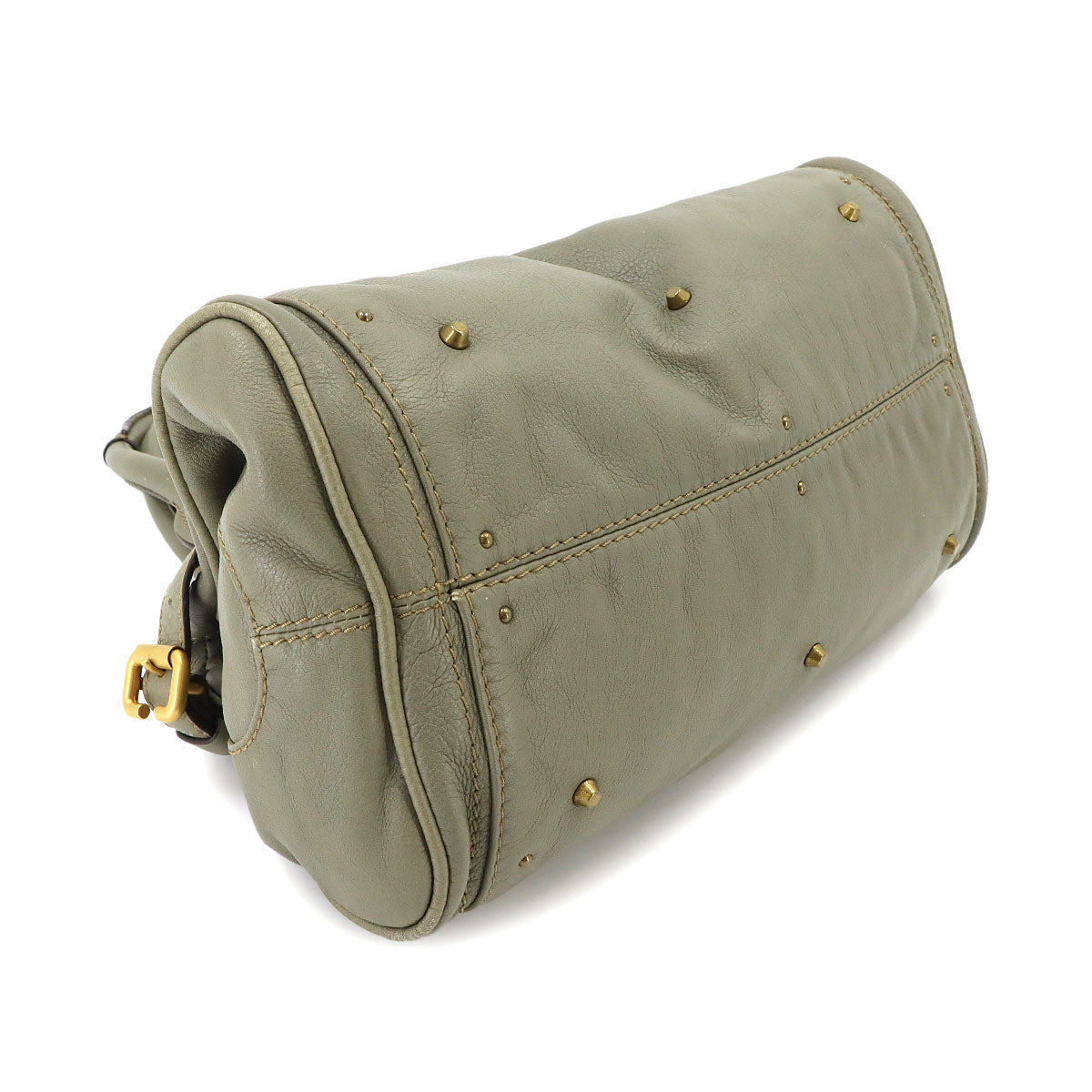 Paddington Hand Bag Leather Khaki Green Purse