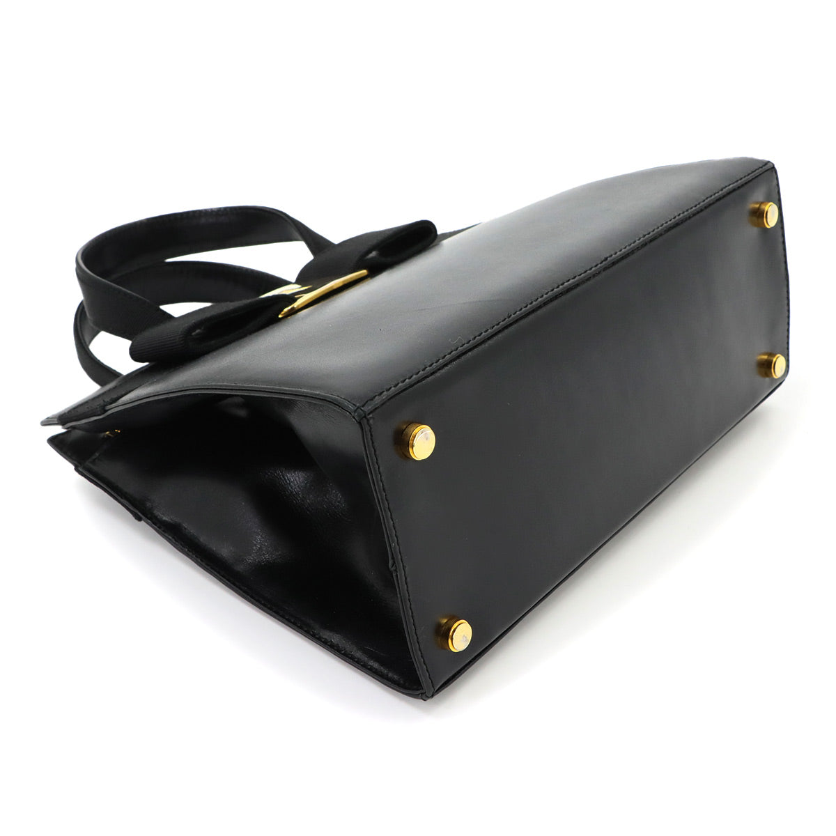 Vara 2way Hand Shoulder Bag Leather Black Purse