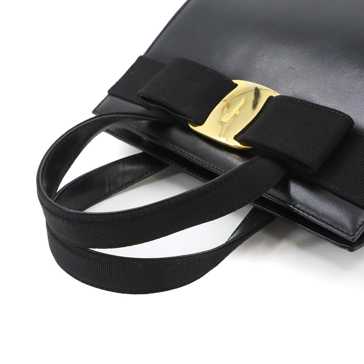 Vara 2way Hand Shoulder Bag Leather Black Purse