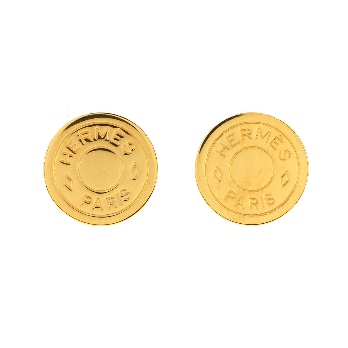 Sellier Round Type Earrings Gold Accessory