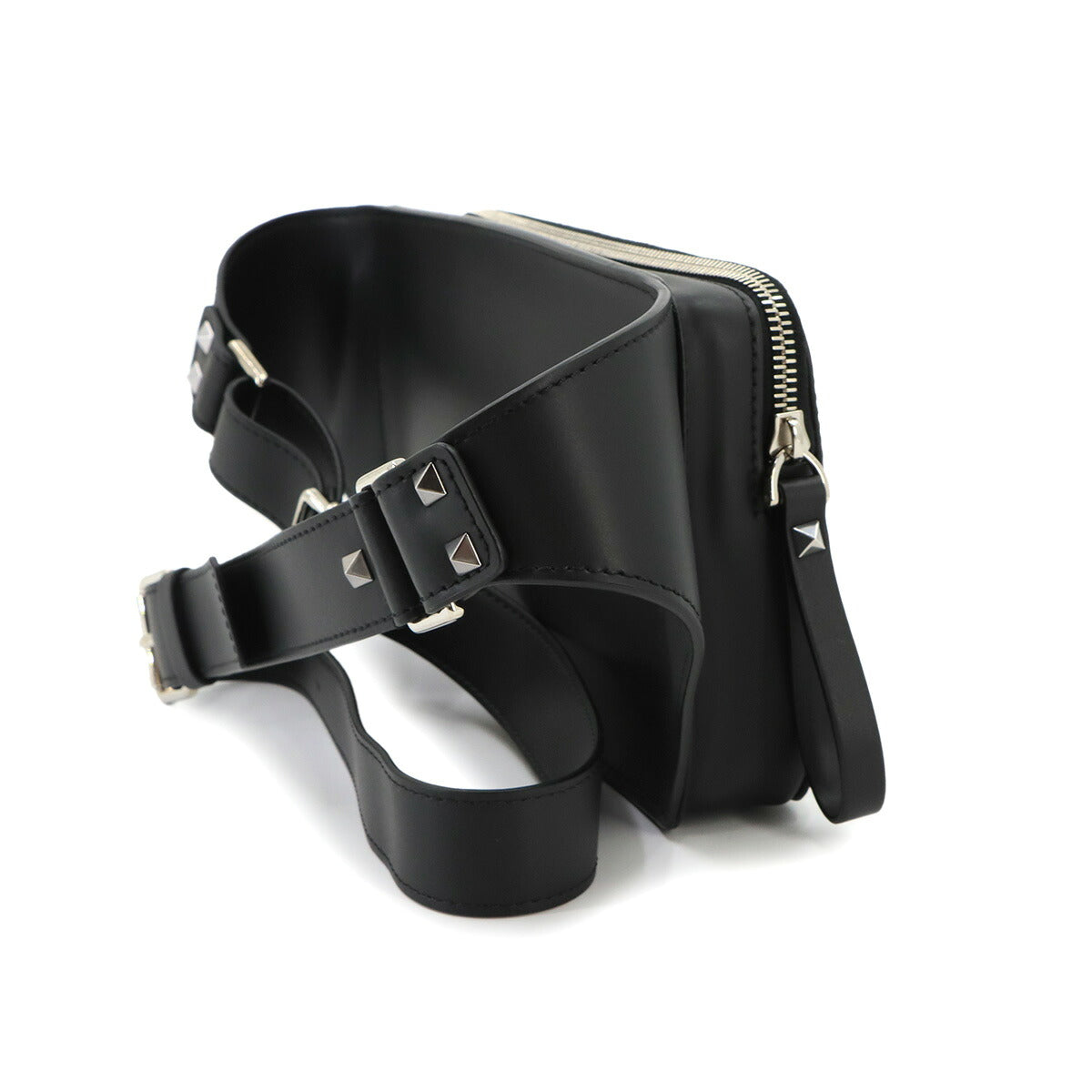 VLTN Belt Bag Body Waist Bag Leather Black White