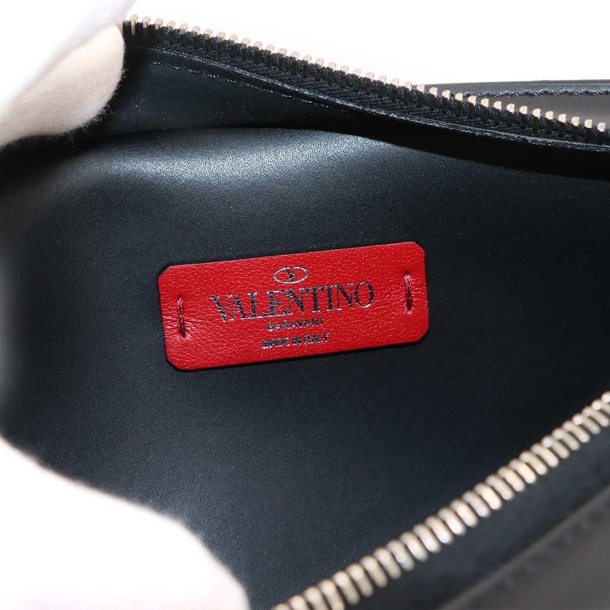 VLTN Belt Bag Body Waist Bag Leather Black White