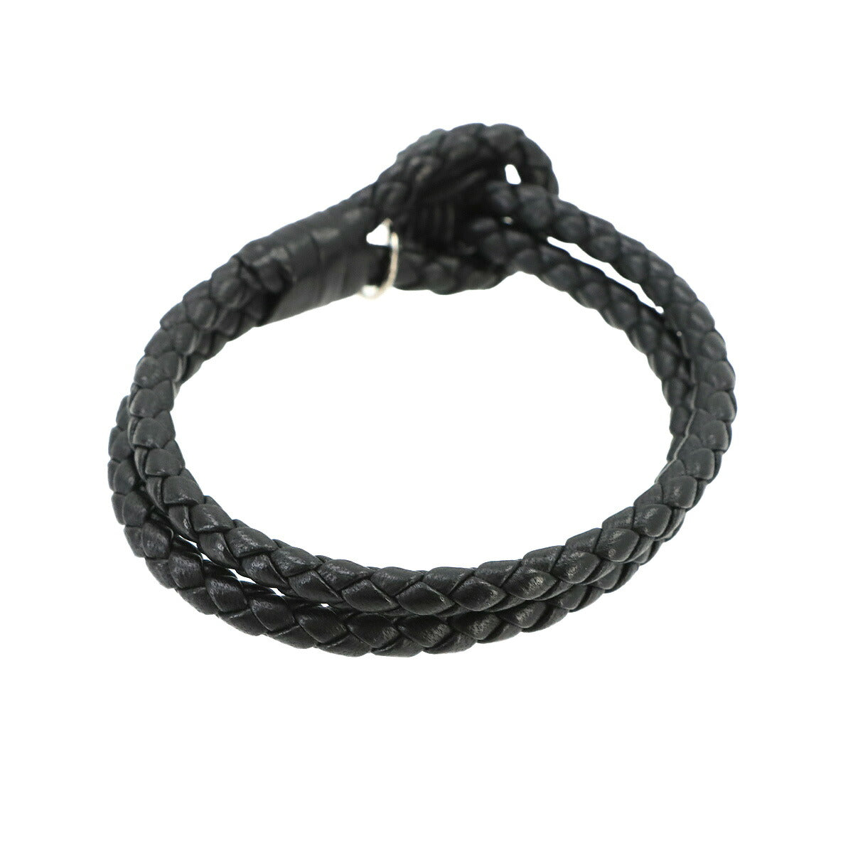 Intrecciato Bracelet Leather Black Accessory