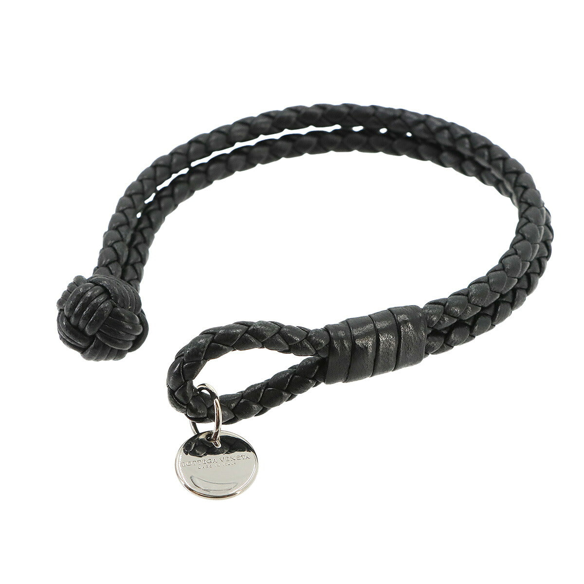 Intrecciato Bracelet Leather Black Accessory
