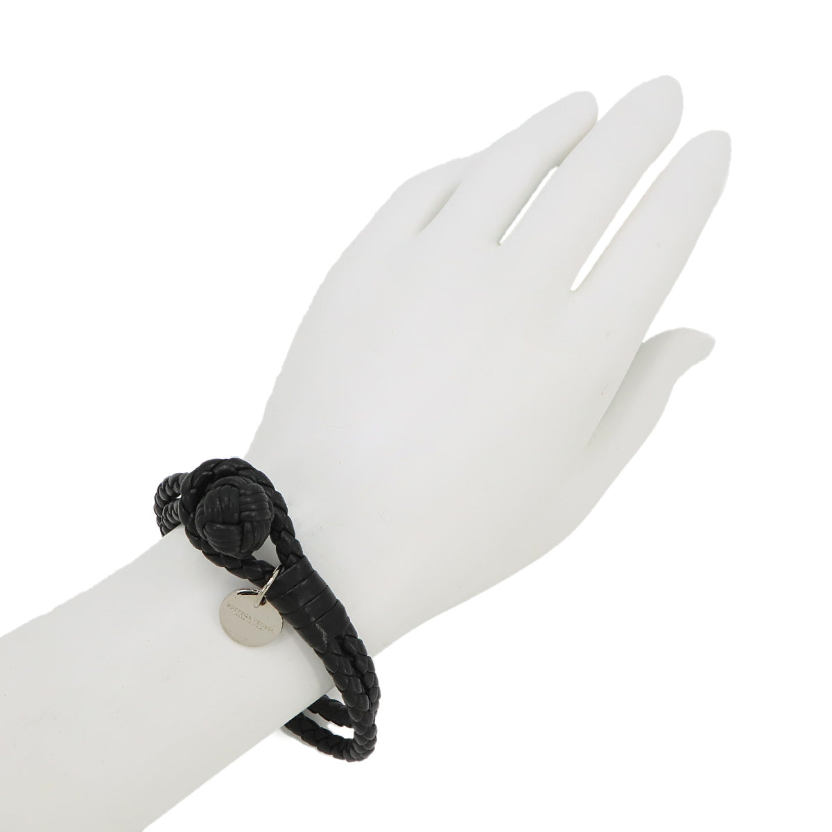 Intrecciato Bracelet Leather Black Accessory