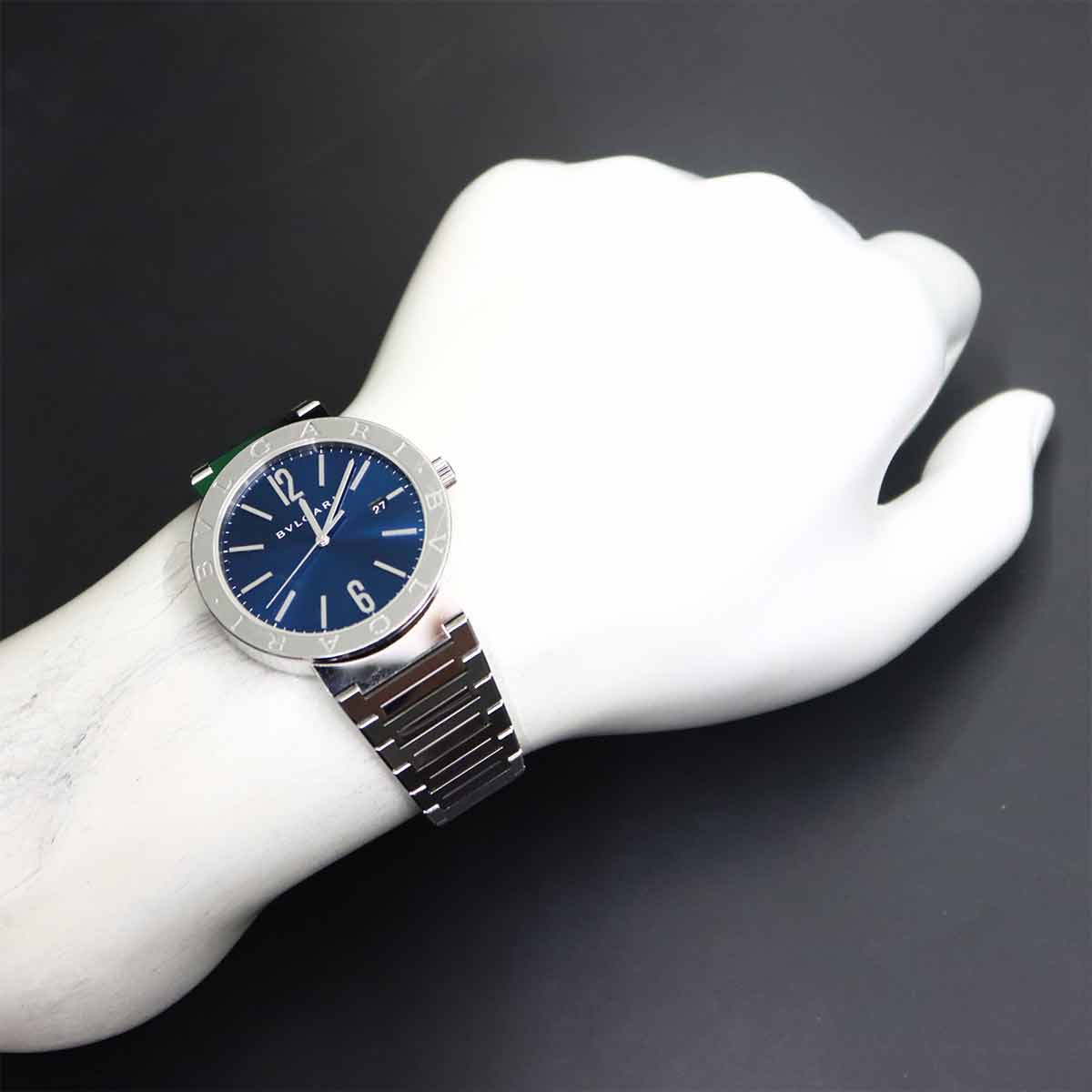 BVLGARIBVLGARI BB41S Automatic Date Blue Dial Mens Watch