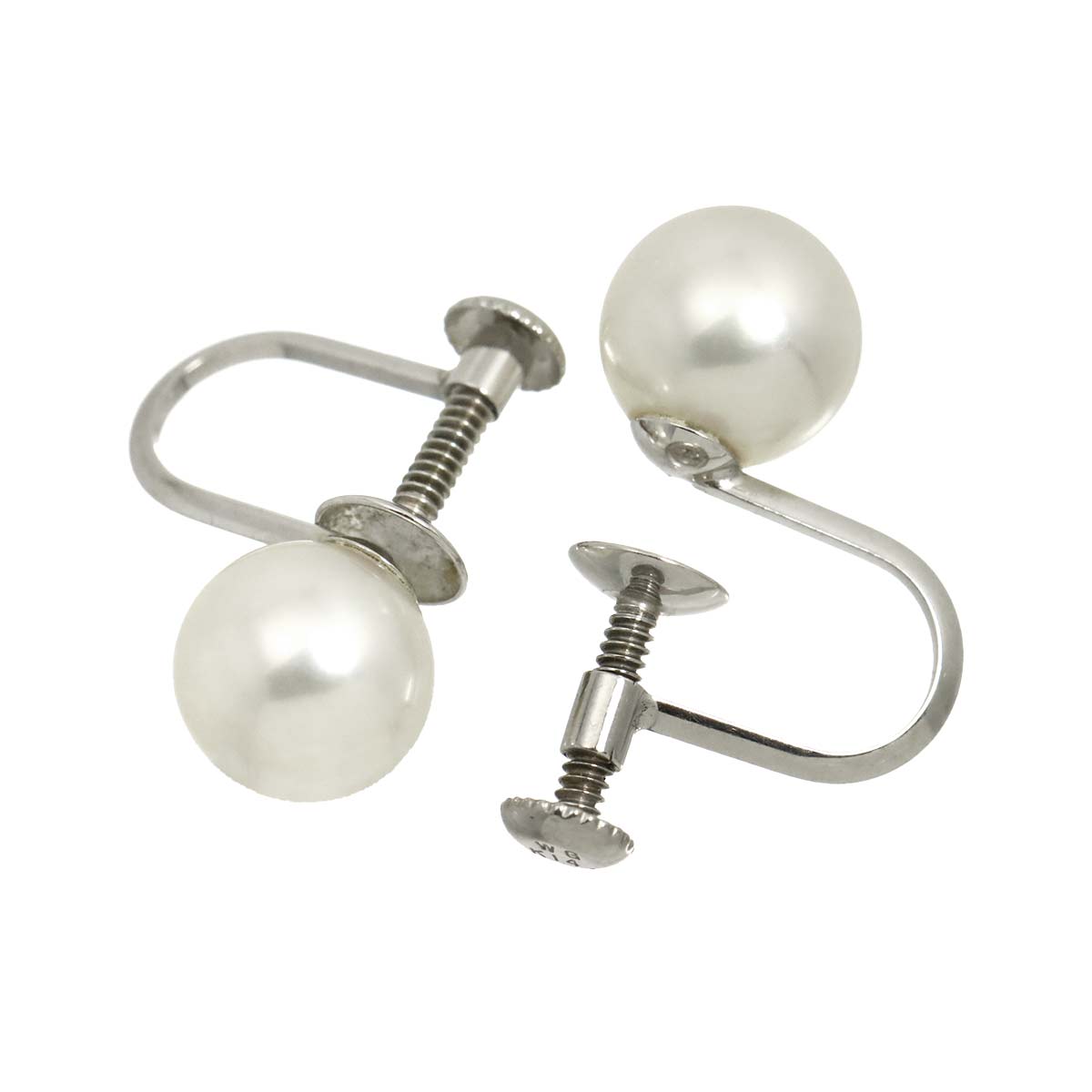 Akoya Pearl 7.7mm Earrings 14K K14 WG White Gold 585