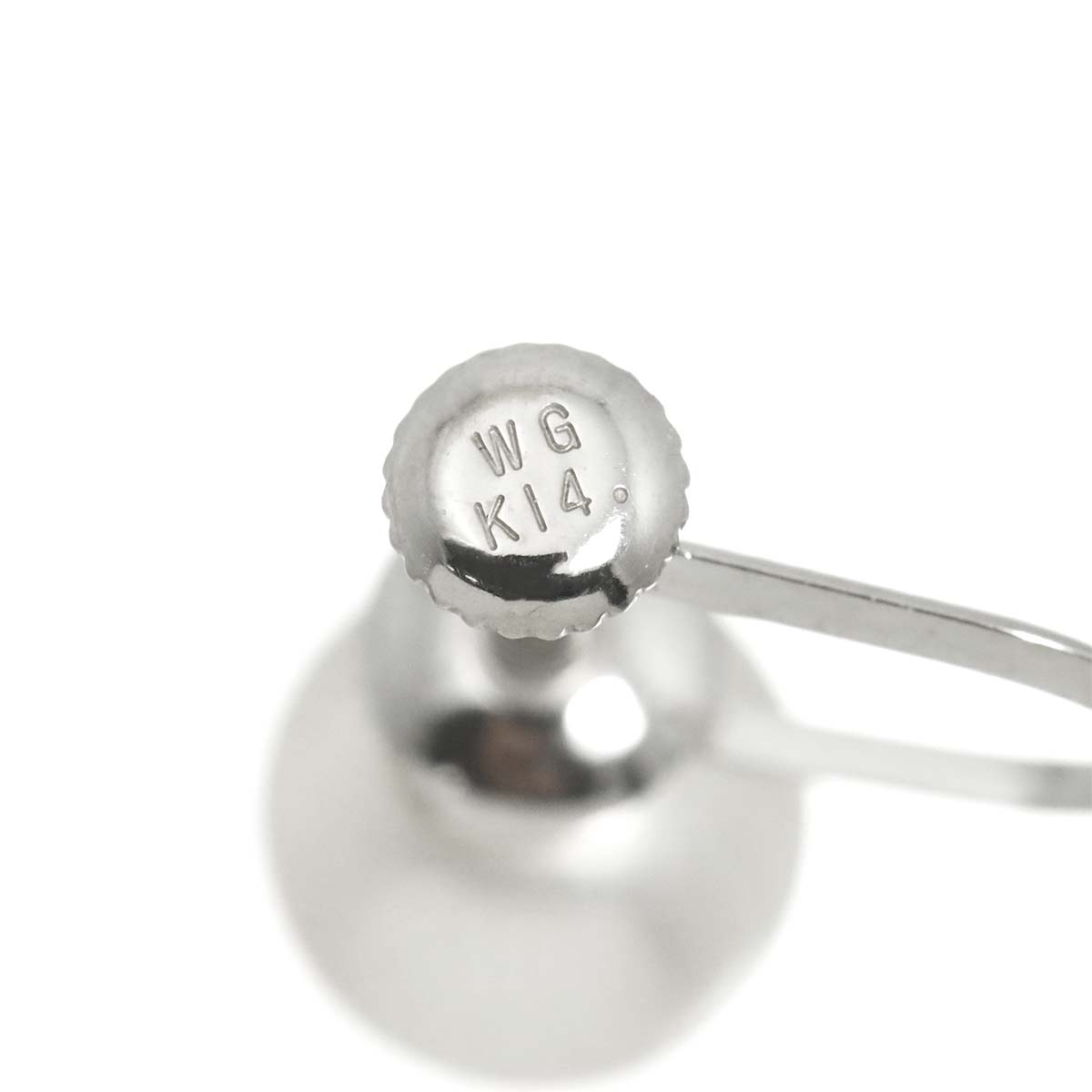 Akoya Pearl 7.7mm Earrings 14K K14 WG White Gold 585