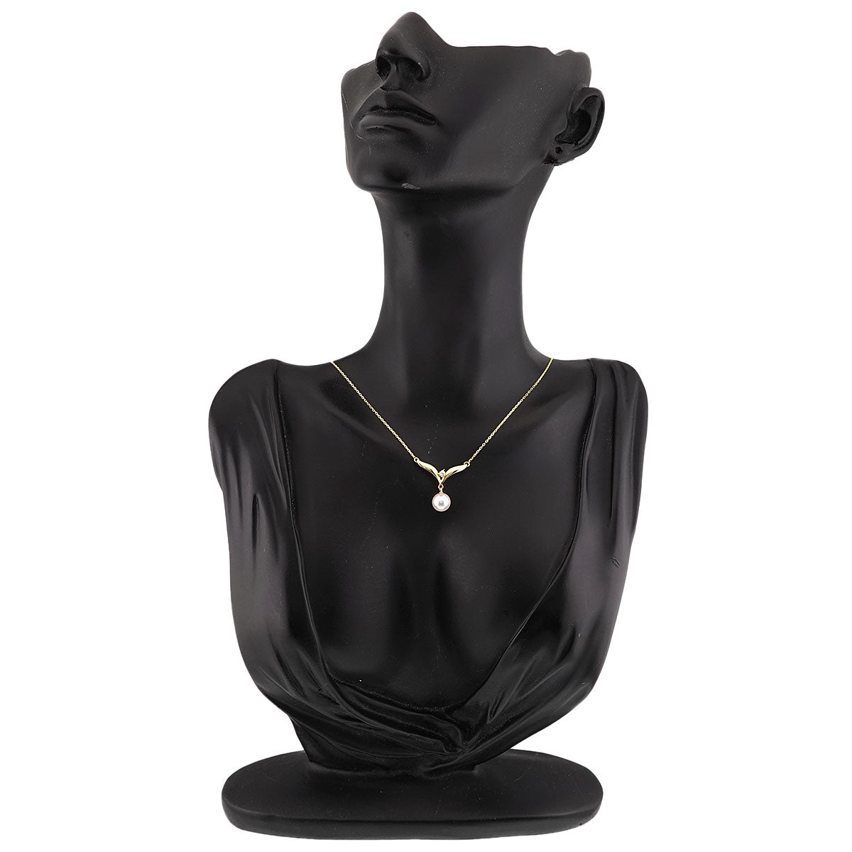 Akoya Pearl 7.4mm Diamond Necklace 18K Yellow Gold 750