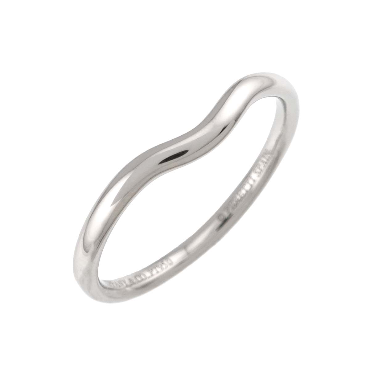 Curved Band Ring Pt Platinum size9(US)