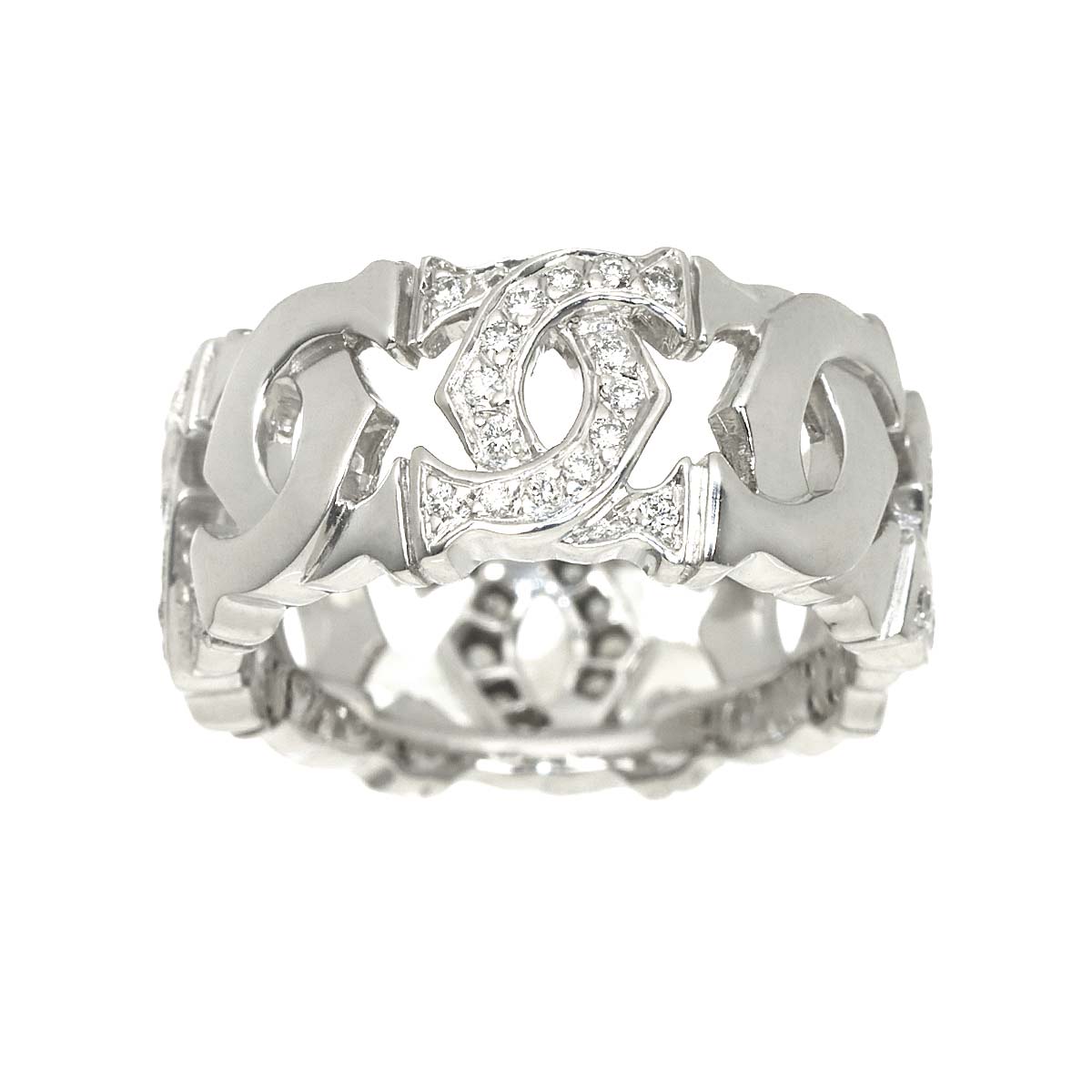 Diamond Ring 18K White Gold 750 size49 4.5-4.75(US)