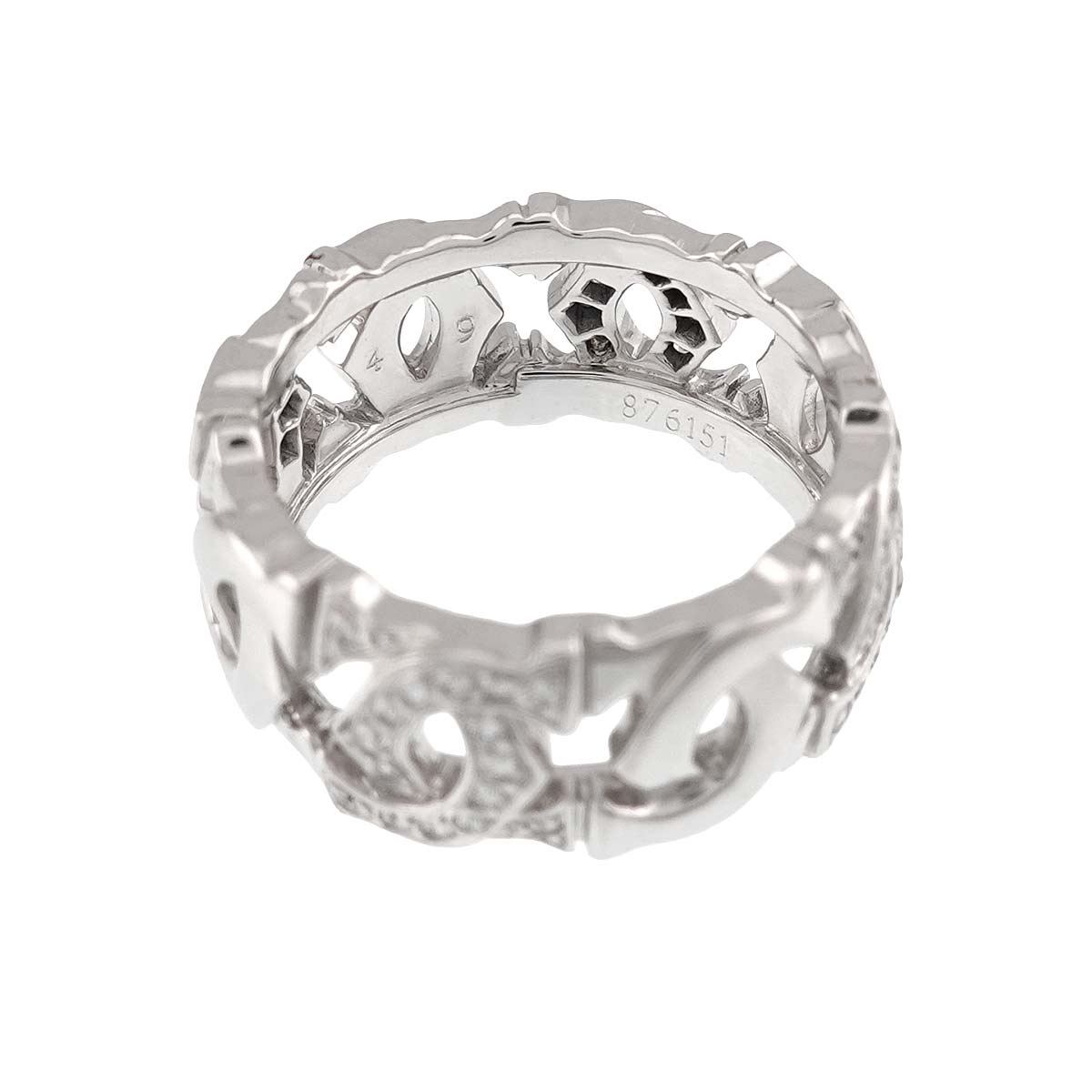 Diamond Ring 18K White Gold 750 size49 4.5-4.75(US)