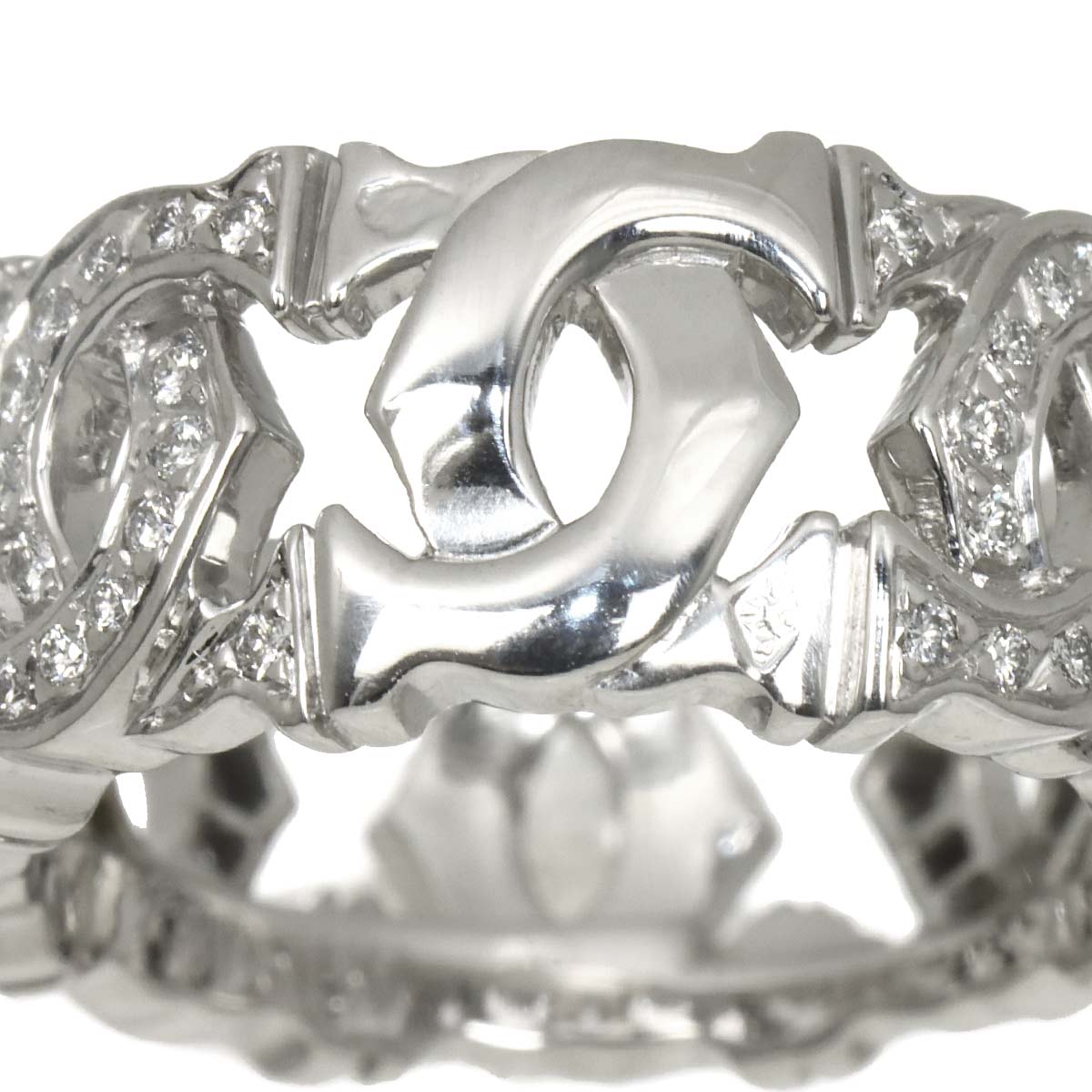 Diamond Ring 18K White Gold 750 size49 4.5-4.75(US)