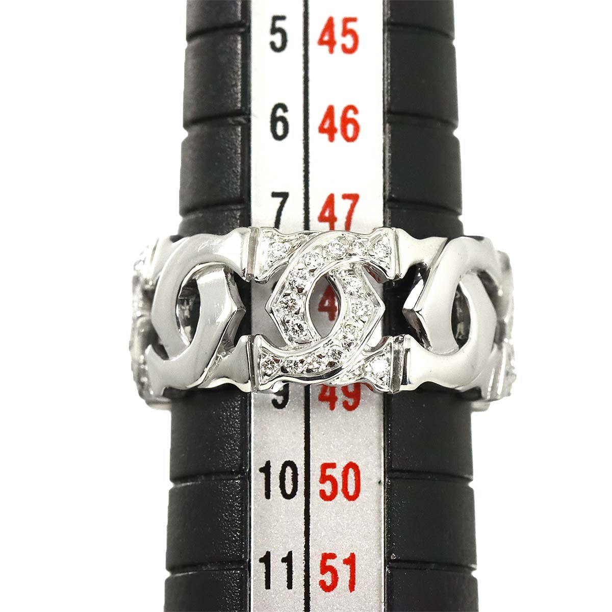 Diamond Ring 18K White Gold 750 size49 4.5-4.75(US)