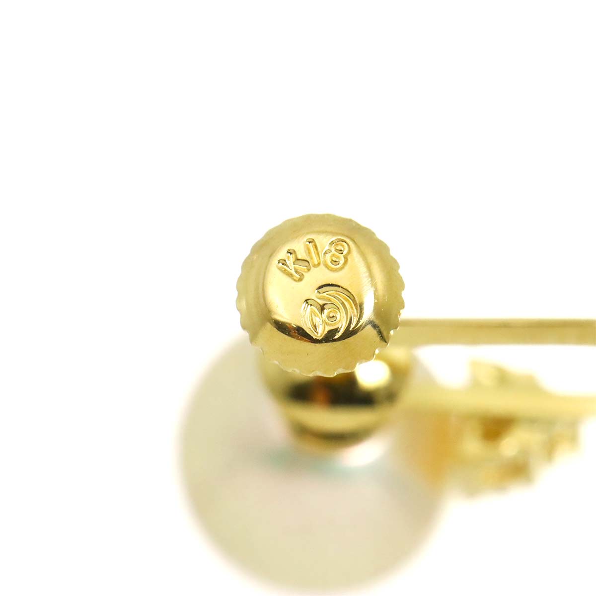 Akoya Pearl 7.5mm Diamond Earrings 18K YG 750