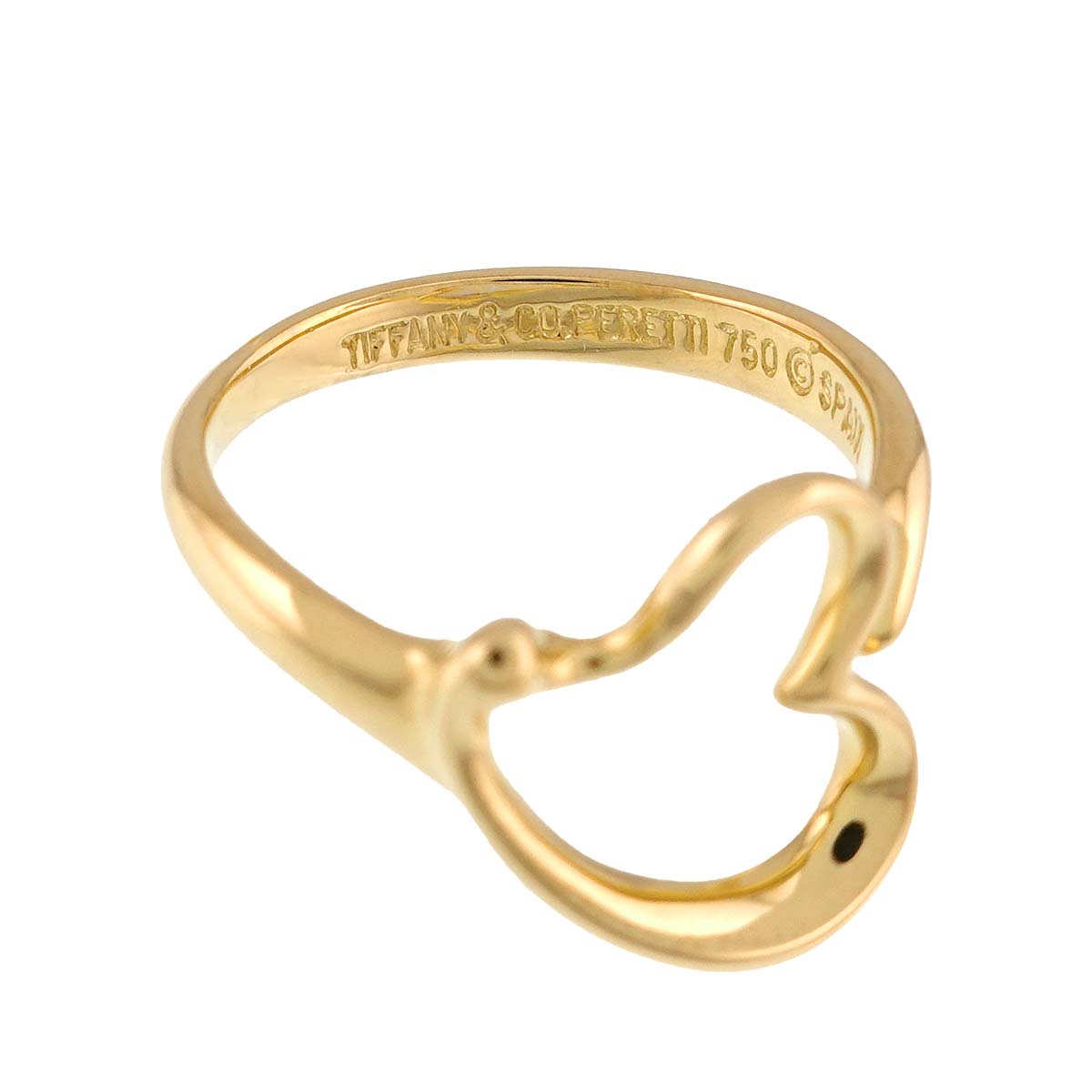 Open Heart Ring 18K YG 750 Size5.5-5.75(US)