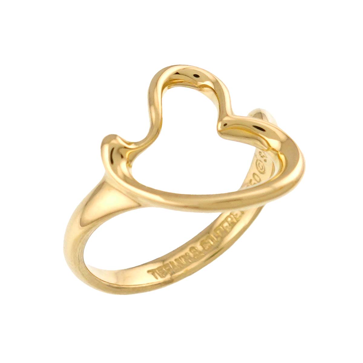 Open Heart Ring 18K YG 750 Size5.5-5.75(US)