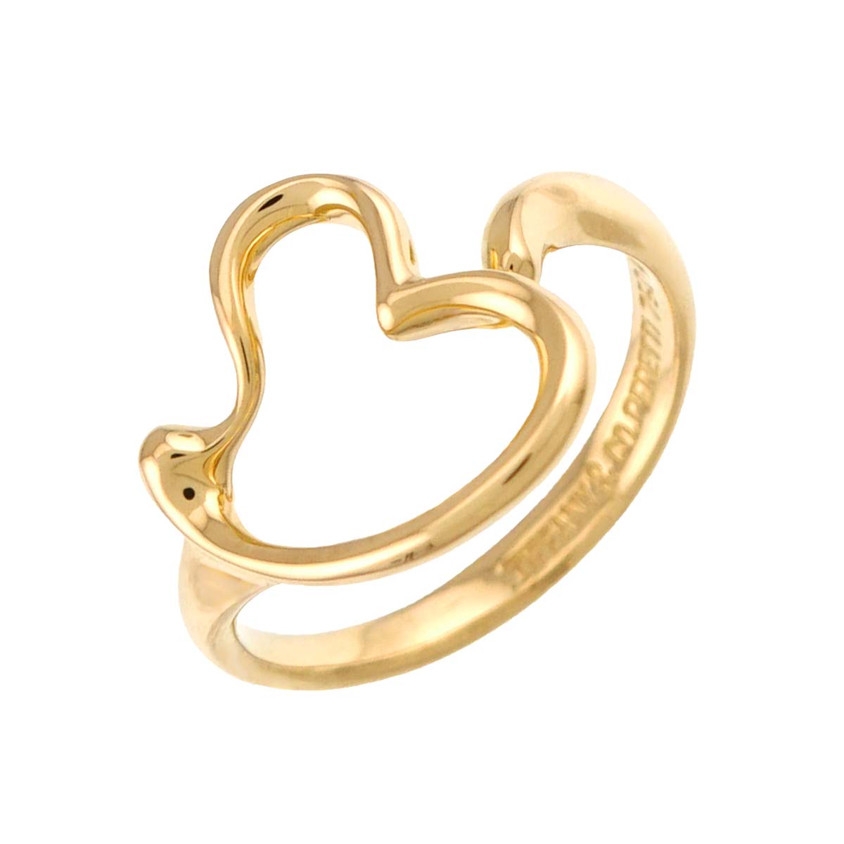 Open Heart Ring 18K YG 750 Size5.5-5.75(US)