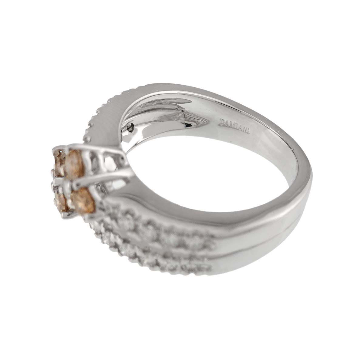 Diamond Ring 18K White Gold 750 size4(US)