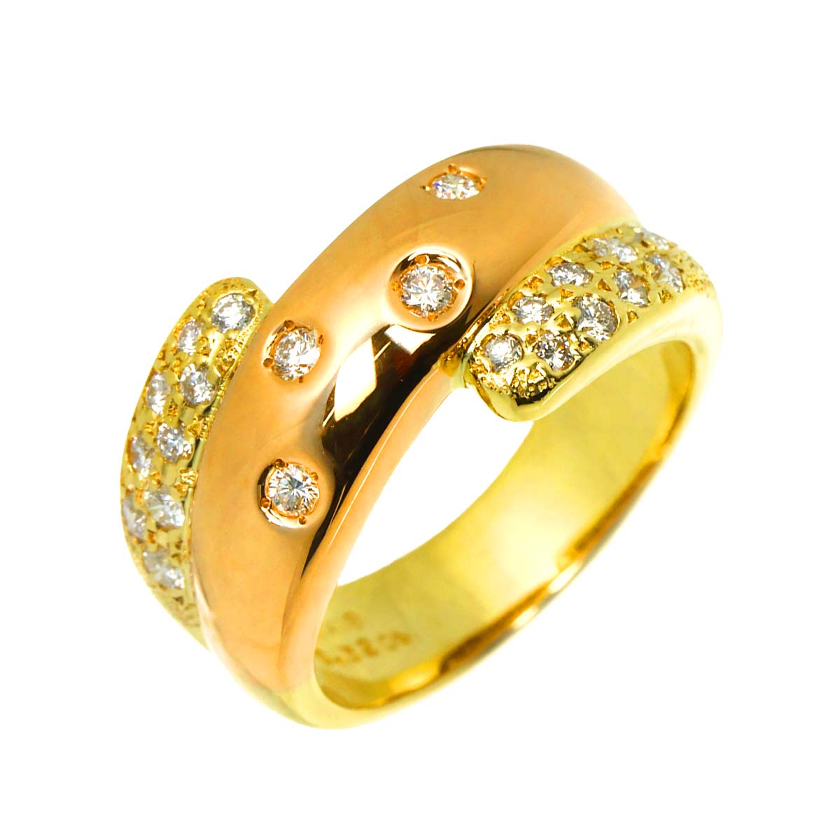 Diamond 0.32ct Ring 18K YG 750 Size4.75-5(US)