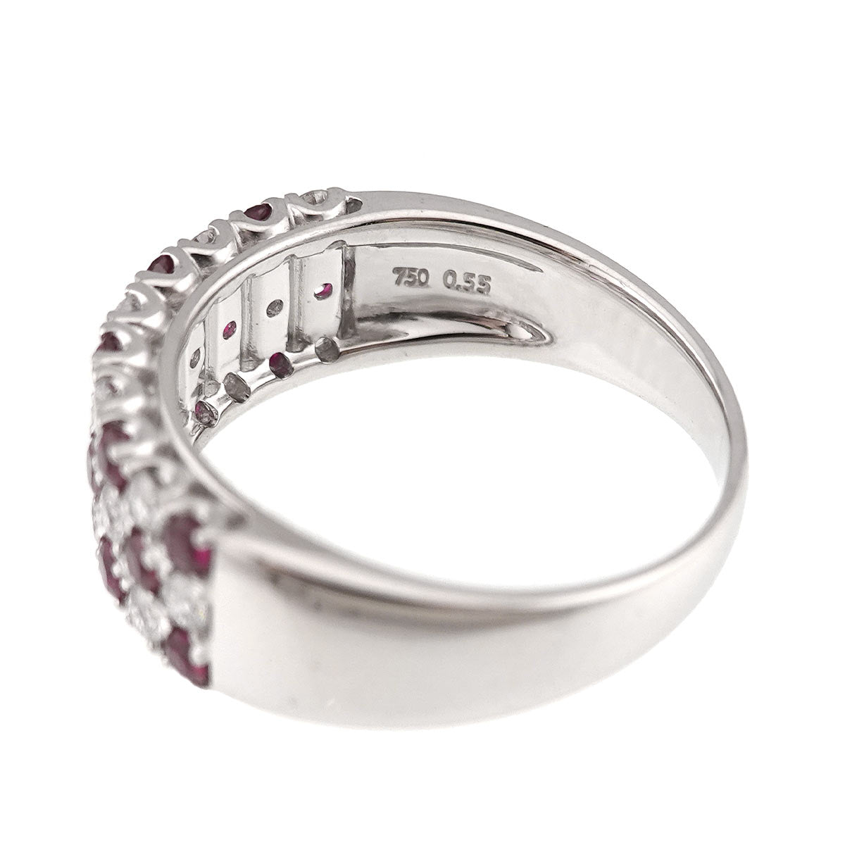 Ruby Diamond 0.55ct Ring 18K WG 750 size7.75-8(US)