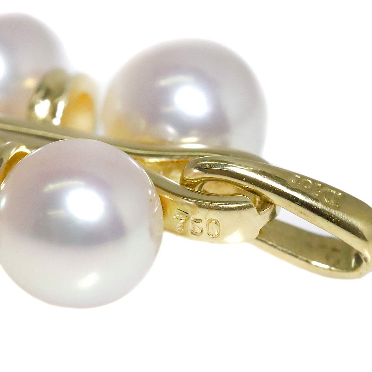 Akoya Pearl Pendant Top 18K YG Yellow Gold 750
