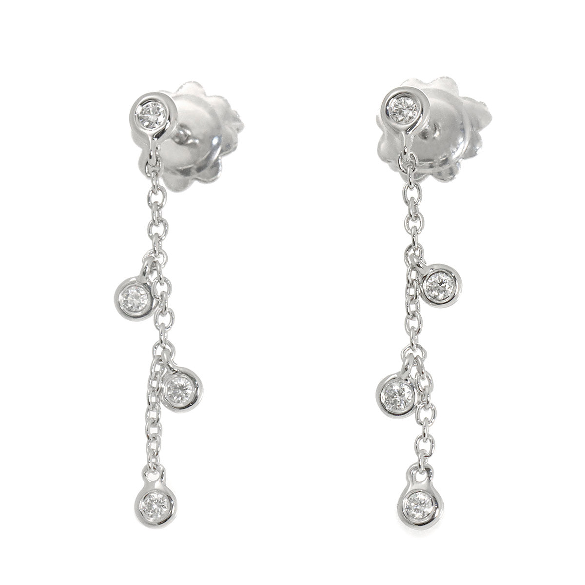 Diamond Earrings Pierced 18K WG 750