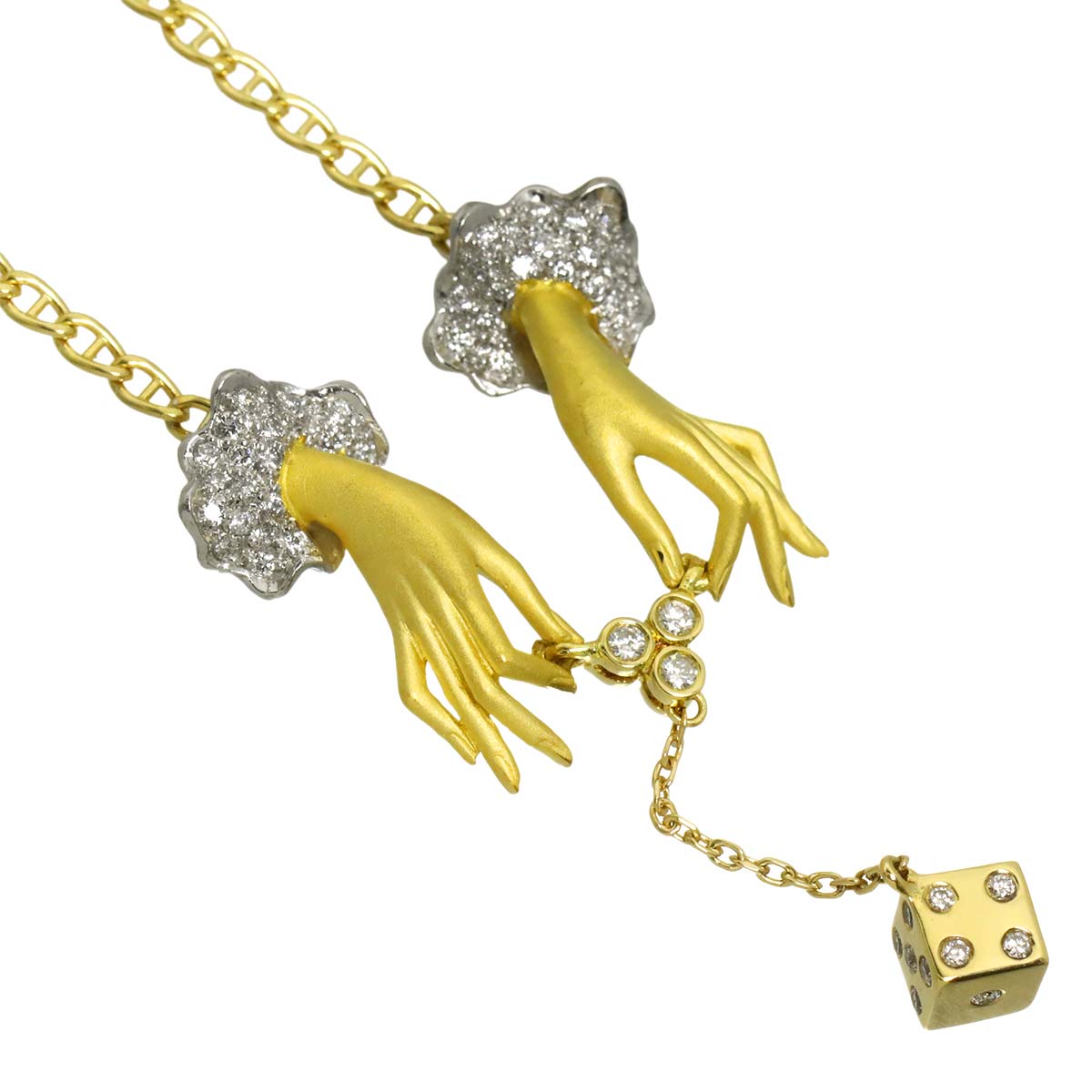 Diamond Necklace 18K YG WG 750