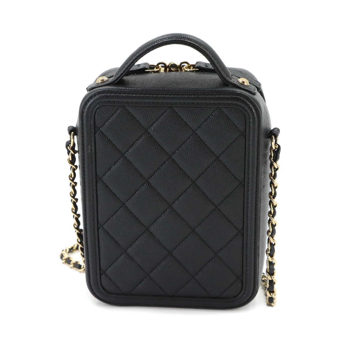 CC Filigree Vanity Shoulder Bag Leather Black