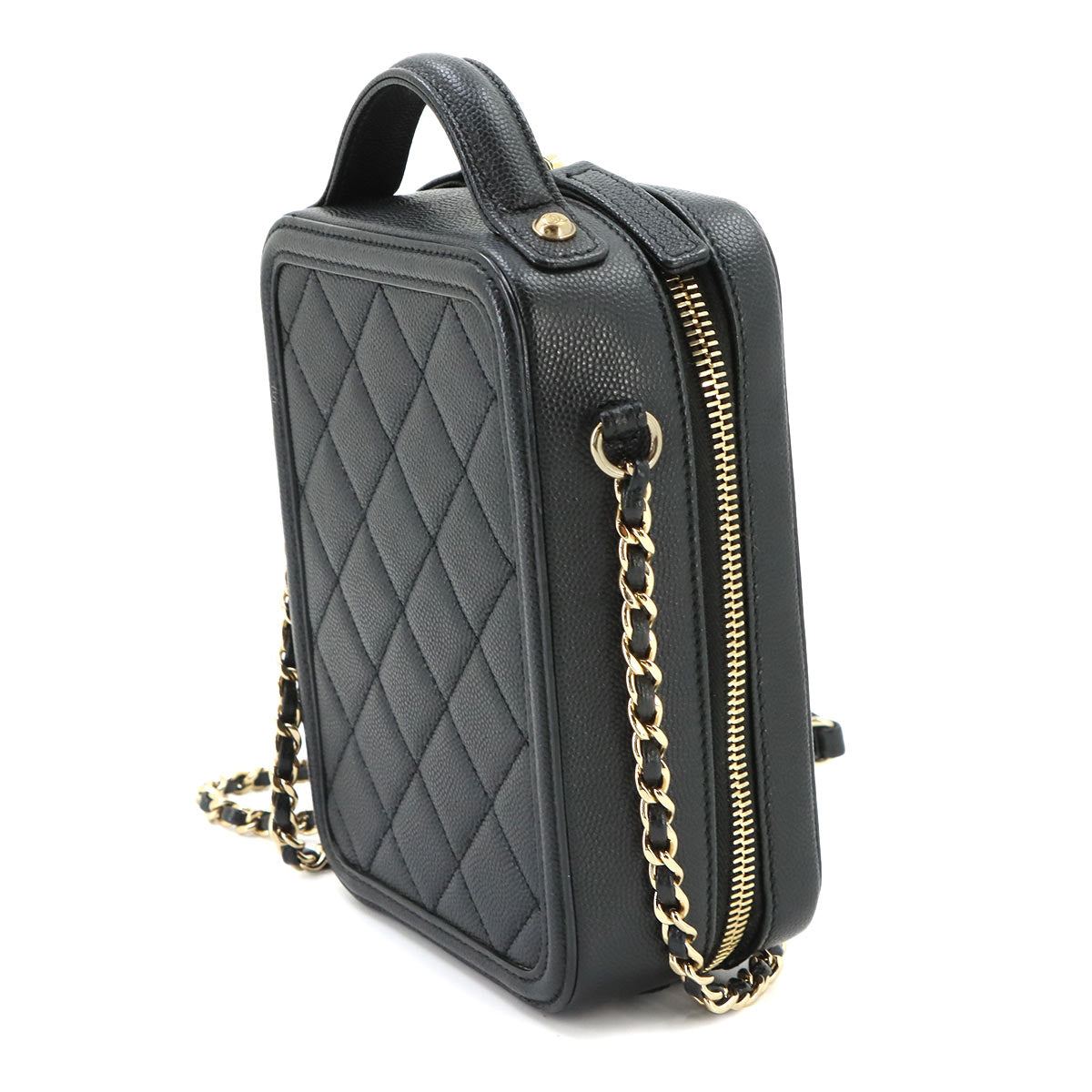 CC Filigree Vanity Shoulder Bag Leather Black