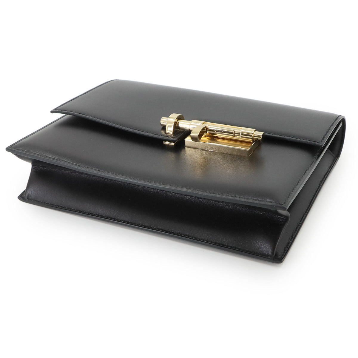 Verrou Clutch Bag Box Calf Black Purse