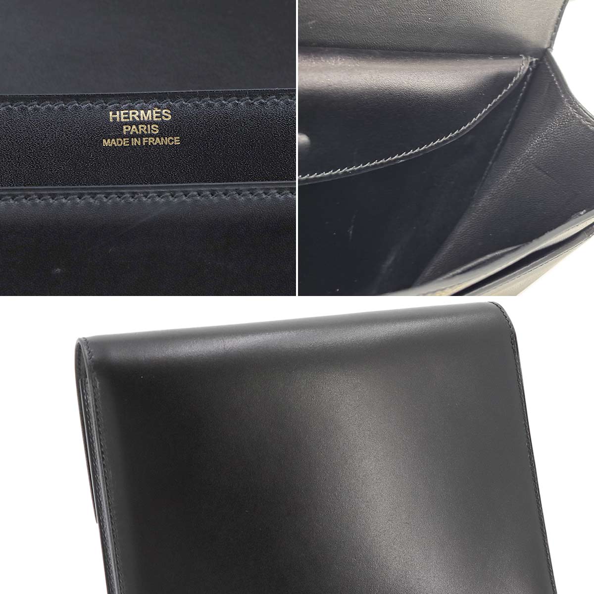Verrou Clutch Bag Box Calf Black Purse