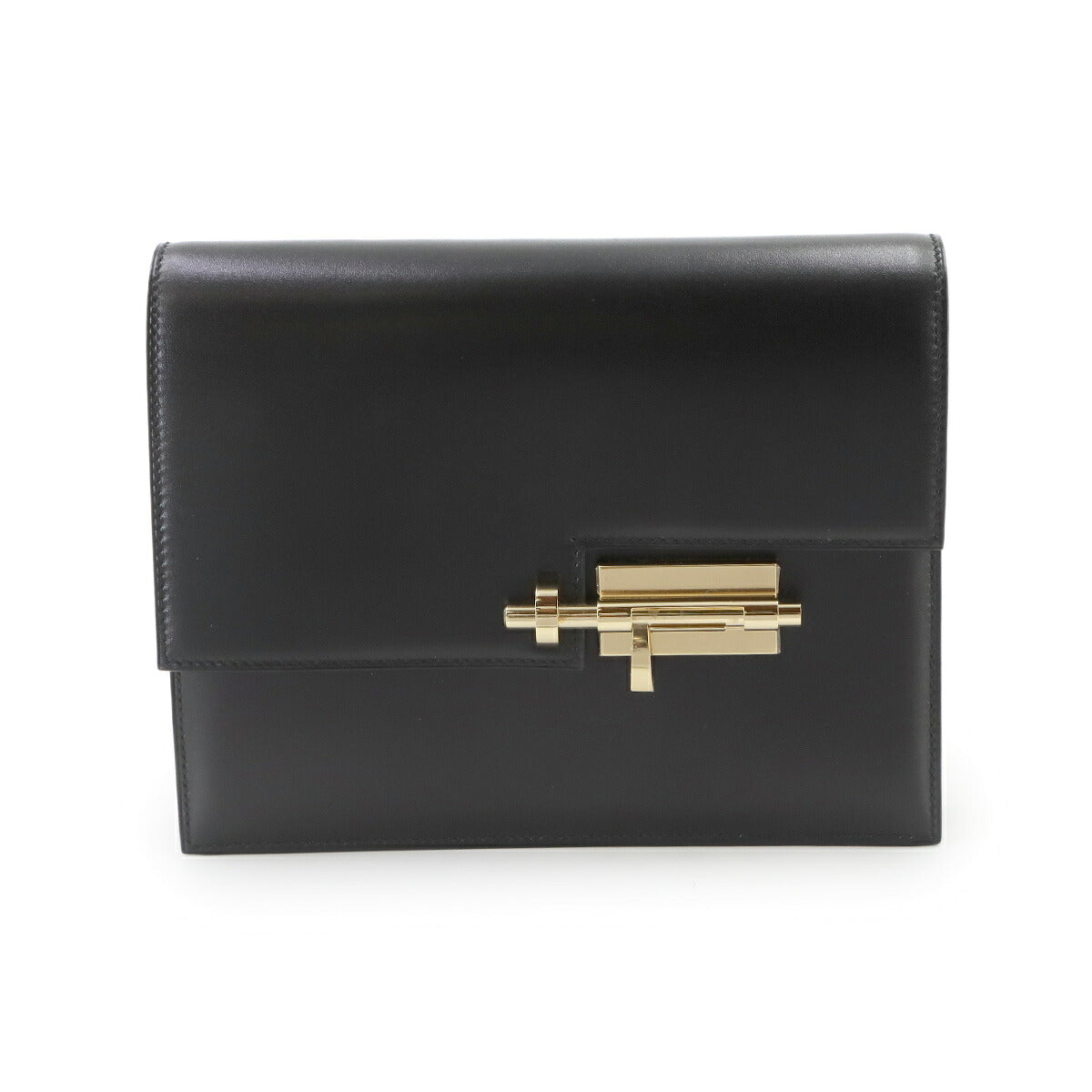 Verrou Clutch Bag Box Calf Black Purse