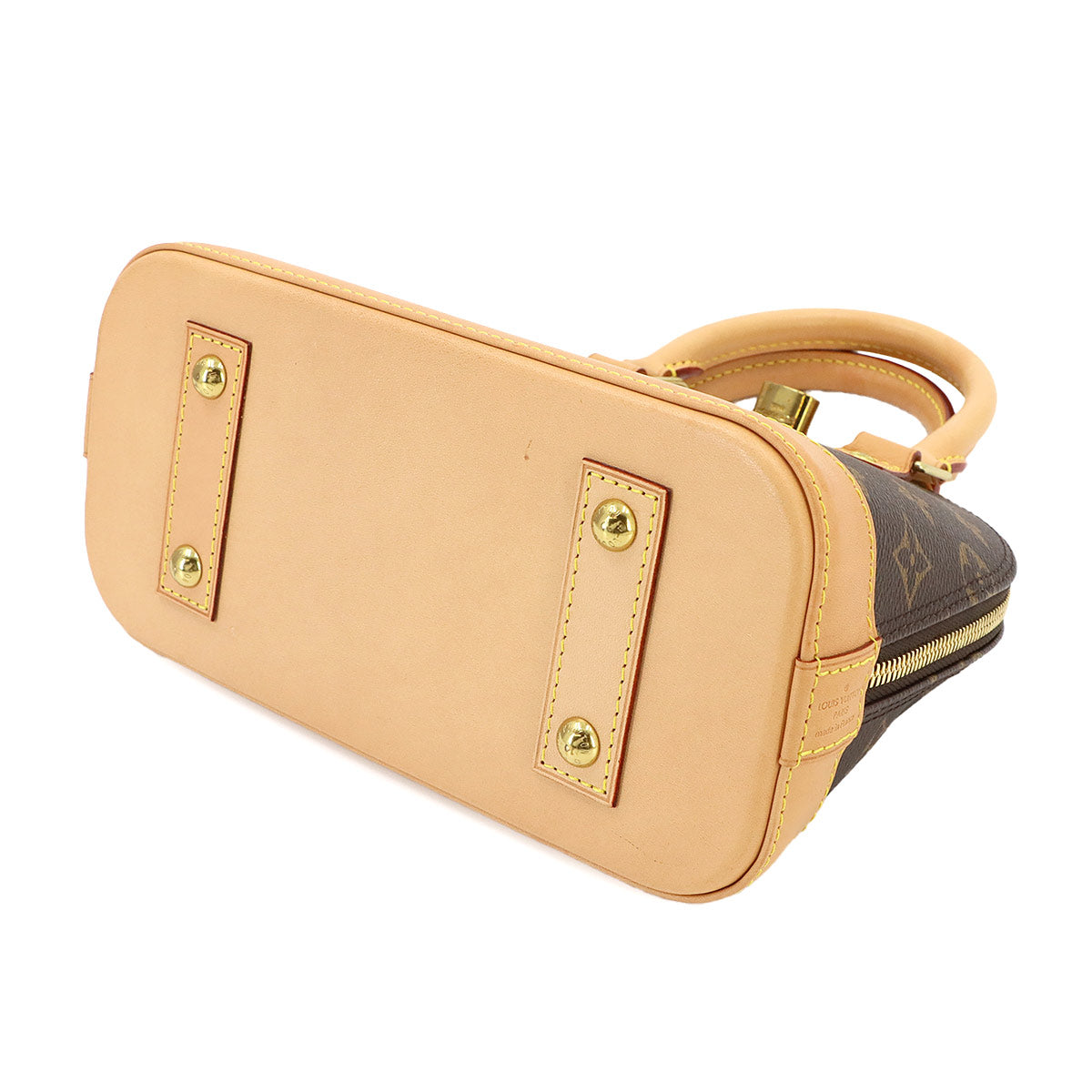 Monogram Alma BB Hand Shoulder Bag Leather Brown M53152