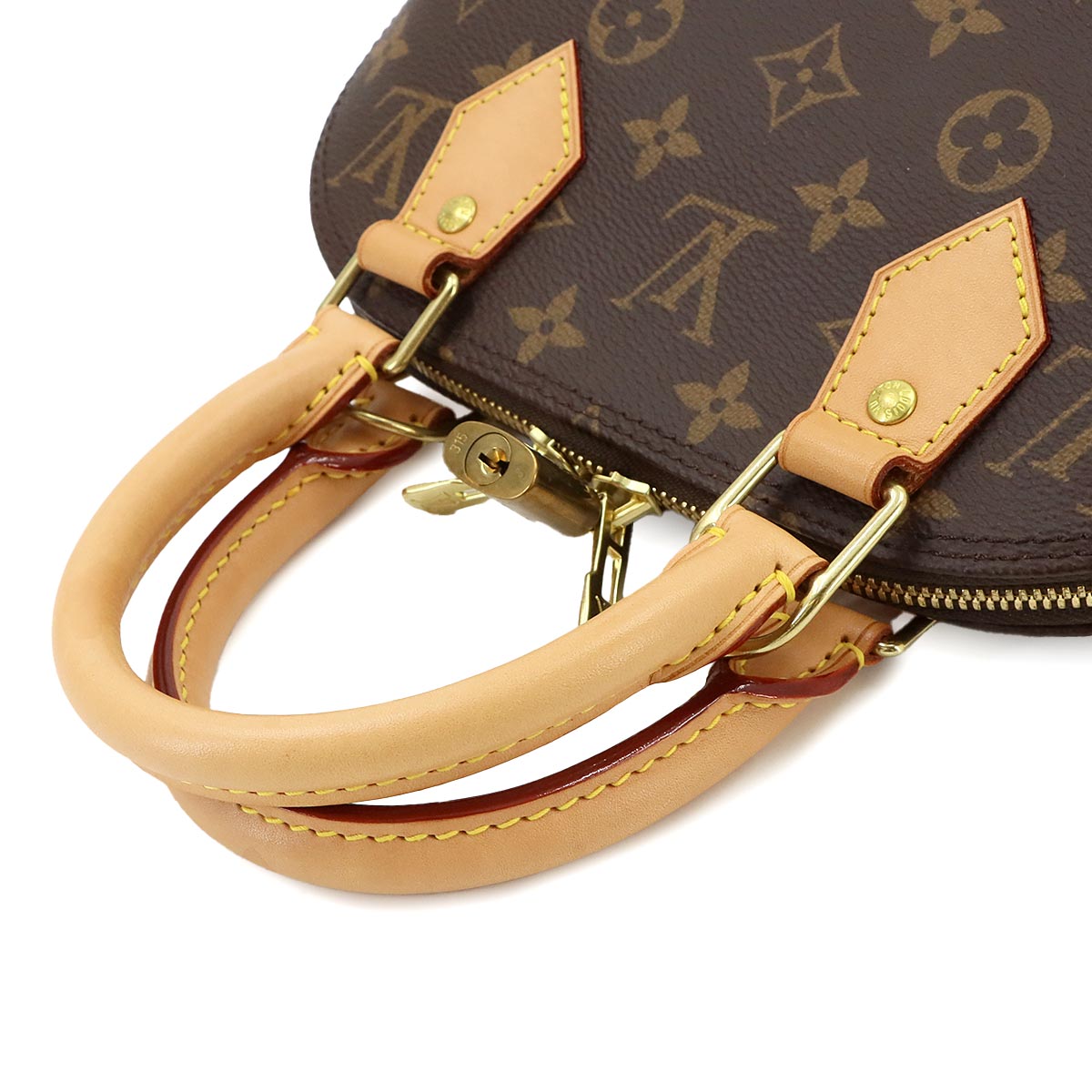 Monogram Alma BB Hand Shoulder Bag Leather Brown M53152