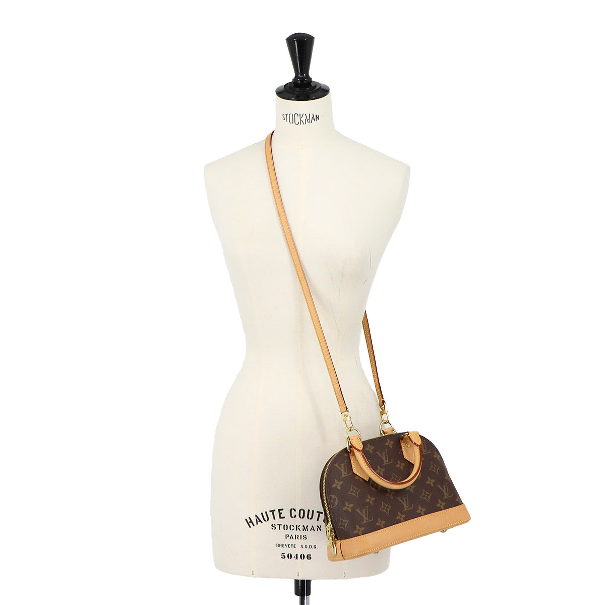 Monogram Alma BB Hand Shoulder Bag Leather Brown M53152