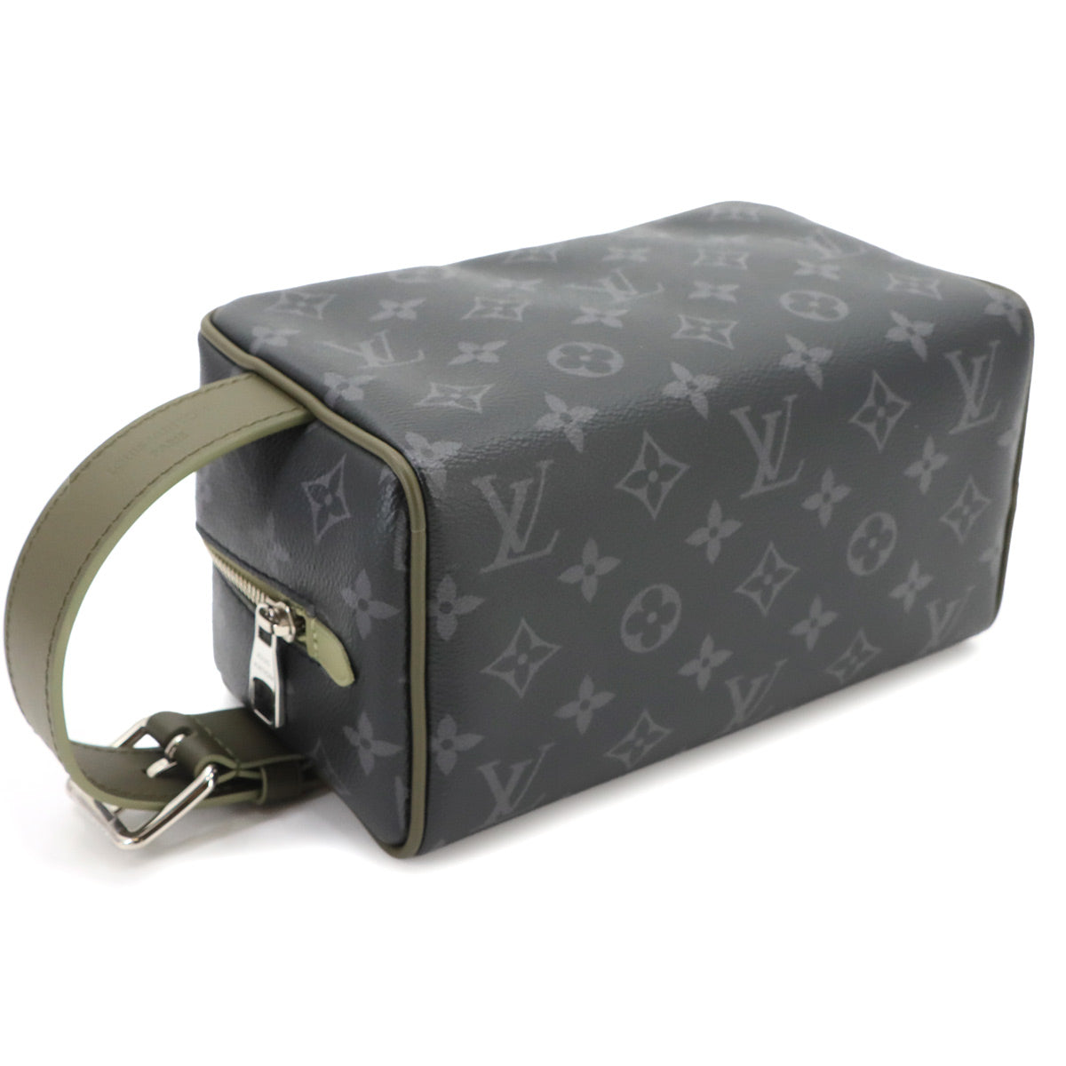 Monogram Eclipse Locker Dopp Kit Hand Bag Khaki Green