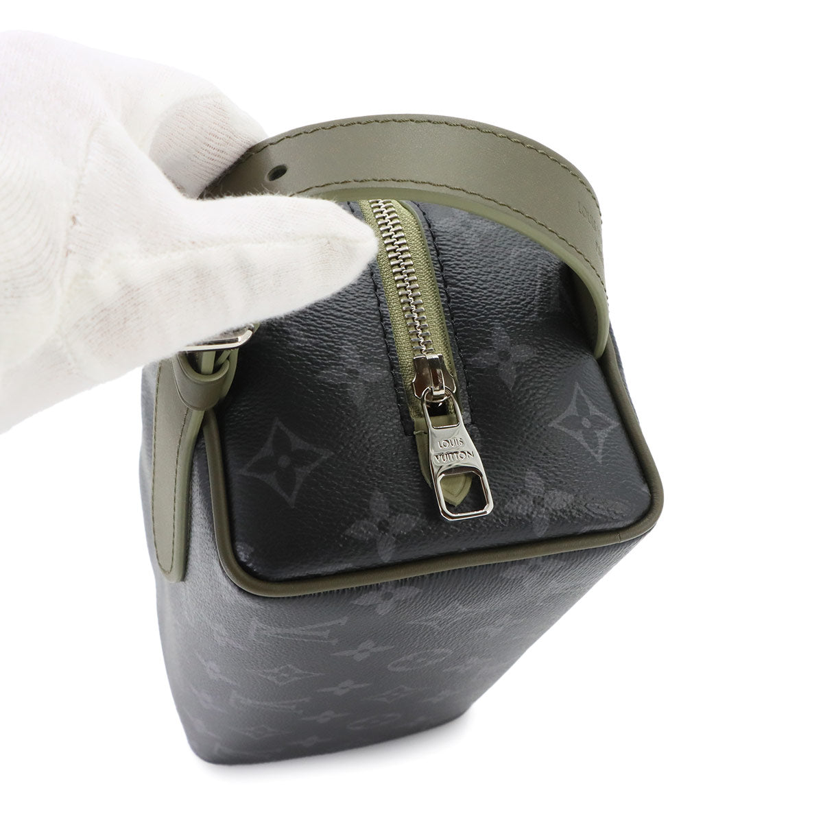 Monogram Eclipse Locker Dopp Kit Hand Bag Khaki Green