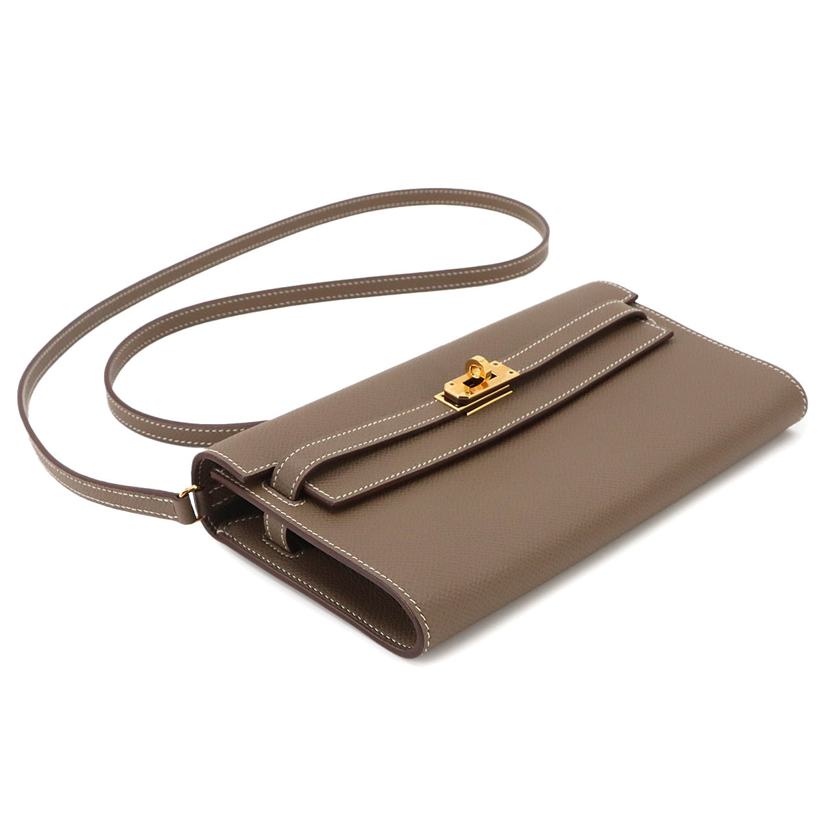 Kelly To Go Shoulder Wallet Epsom Etoupe Purse