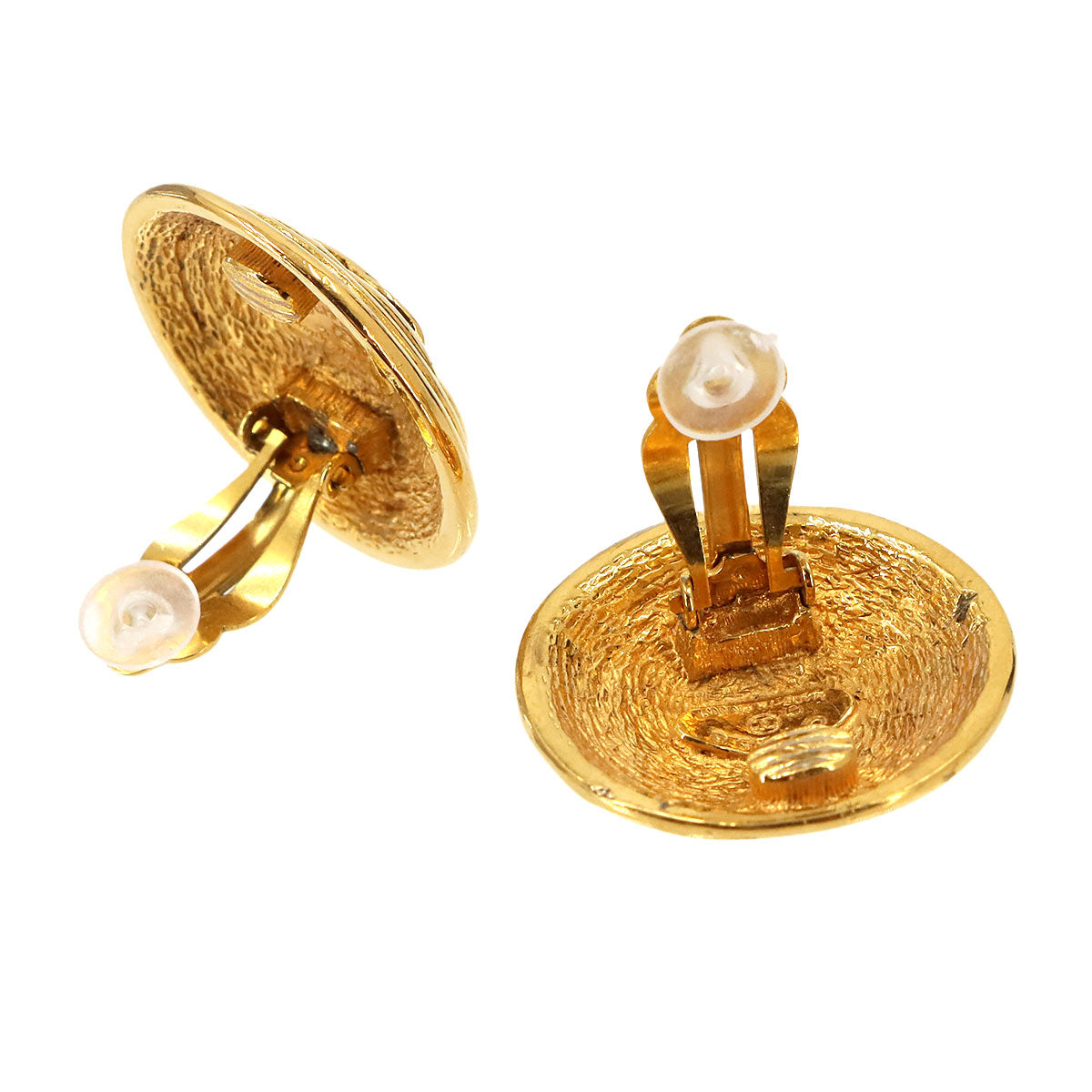Coco Earrings Round type Gold Vintage Accessory