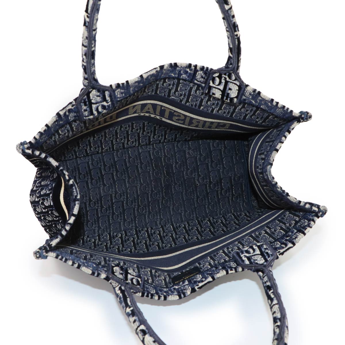 Oblique Book Tote Medium Bag Velvet Navy