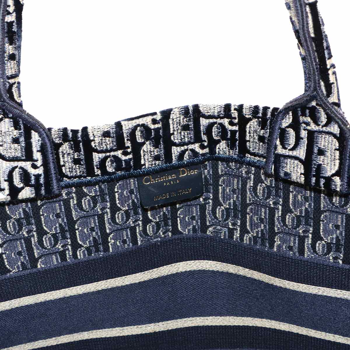 Oblique Book Tote Medium Bag Velvet Navy