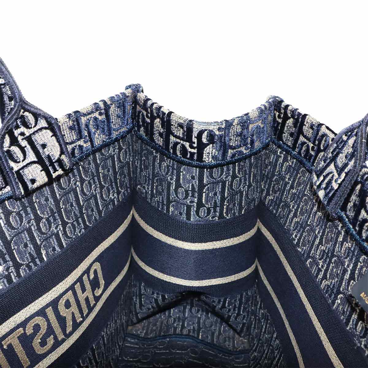 Oblique Book Tote Medium Bag Velvet Navy