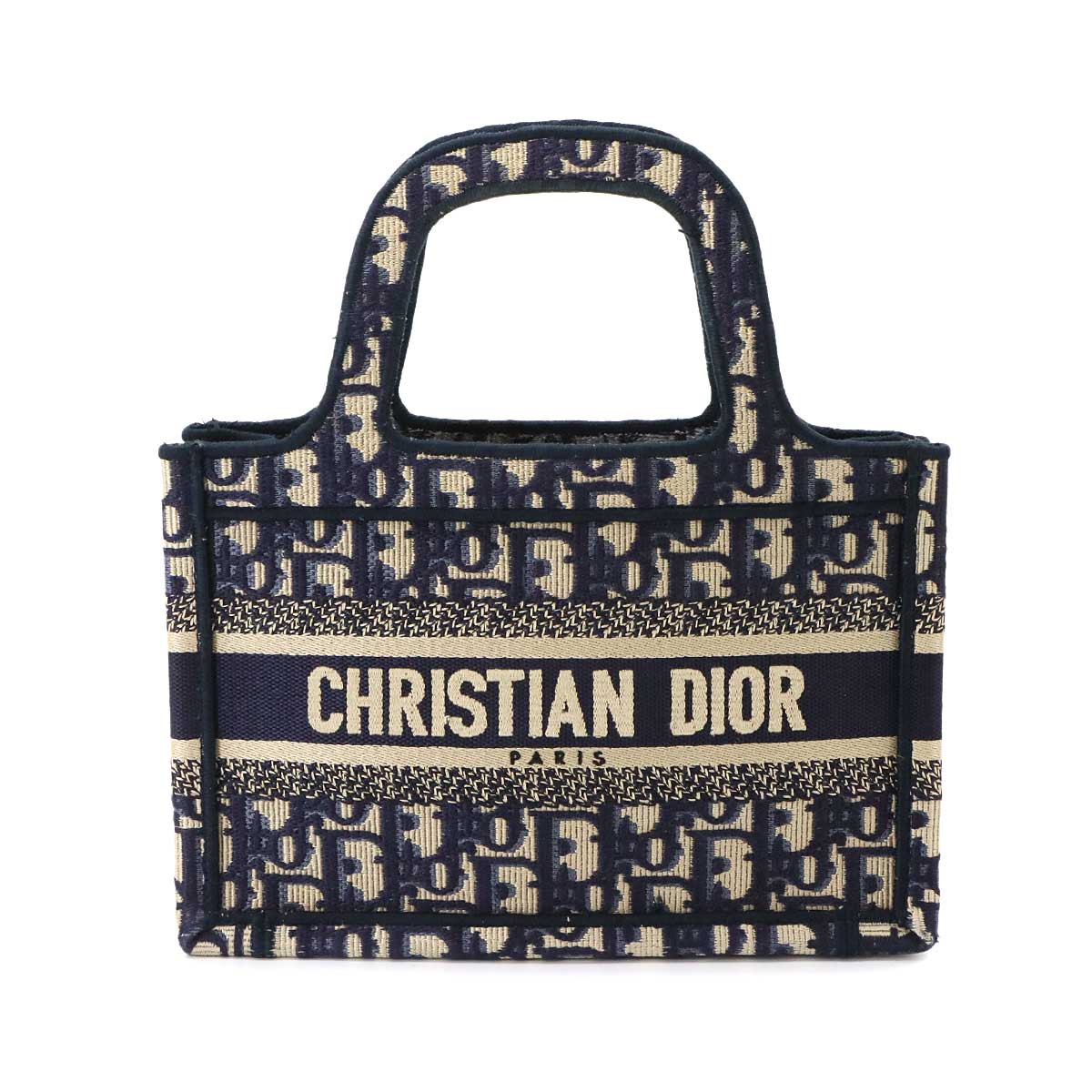 Oblique Book Tote Mini Bag Canvas Navy S5475ZRIW