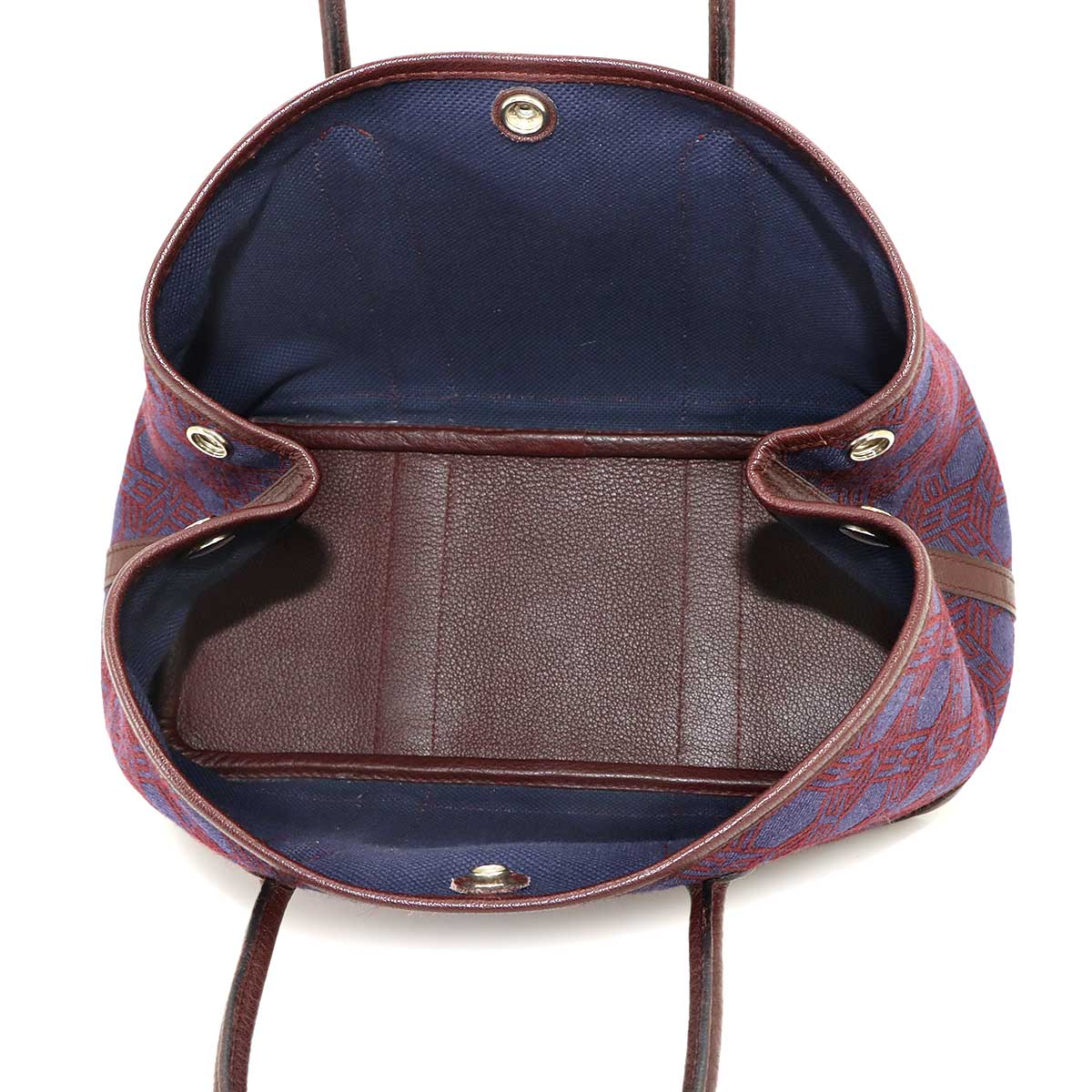 Garden Party TPM Tote Bag Toile Soie H Negonda Bordeaux Navy